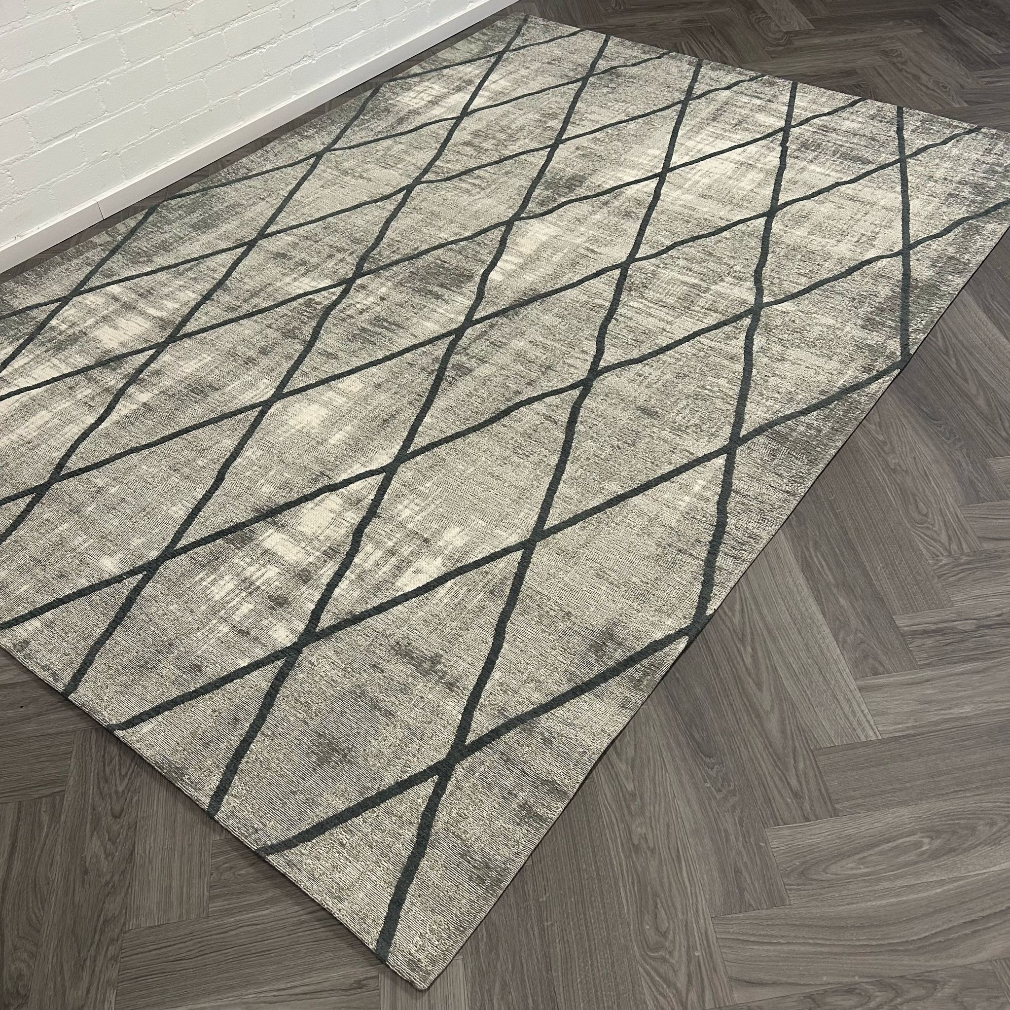 Brinker Carpets Cross Silver Grey Vloerkleed - 200x300cm - Vloerkleden Koning