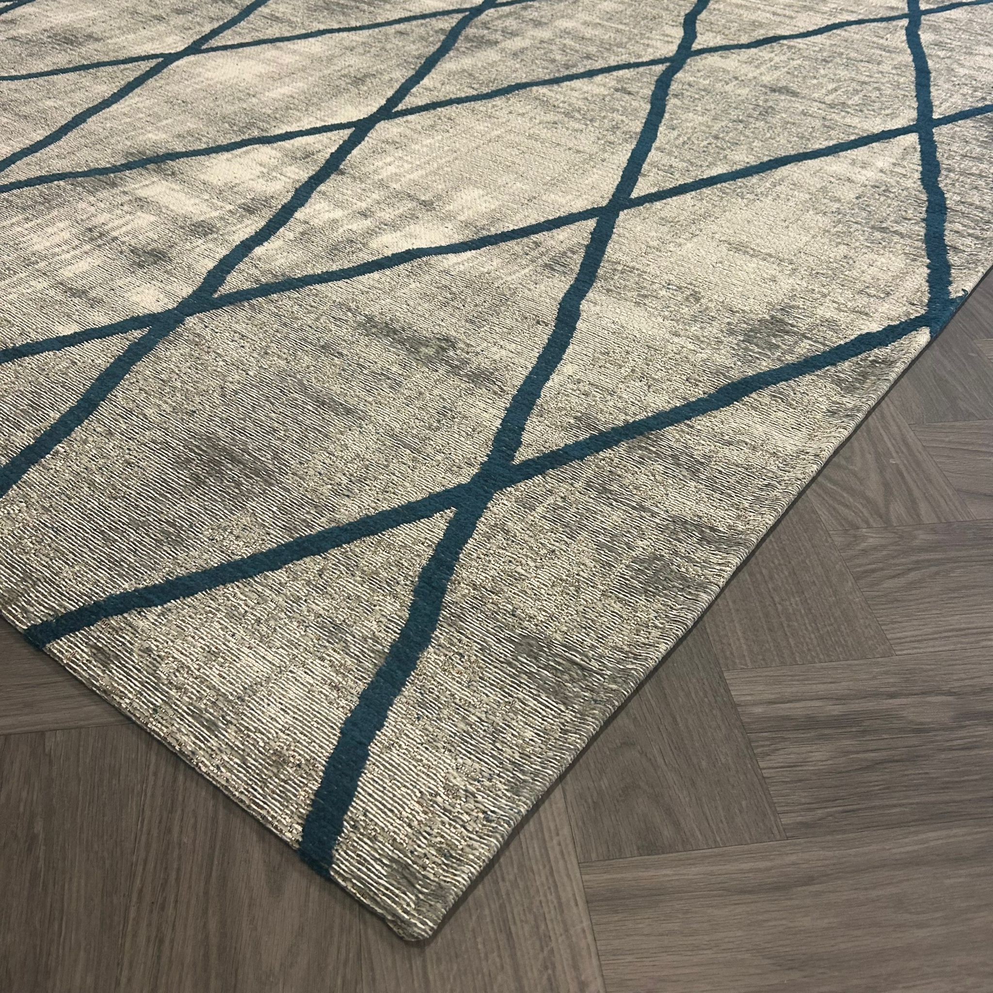 Brinker Carpets Cross Silver/Blue Vloerkleed - 240x340cm - Vloerkleden Koning