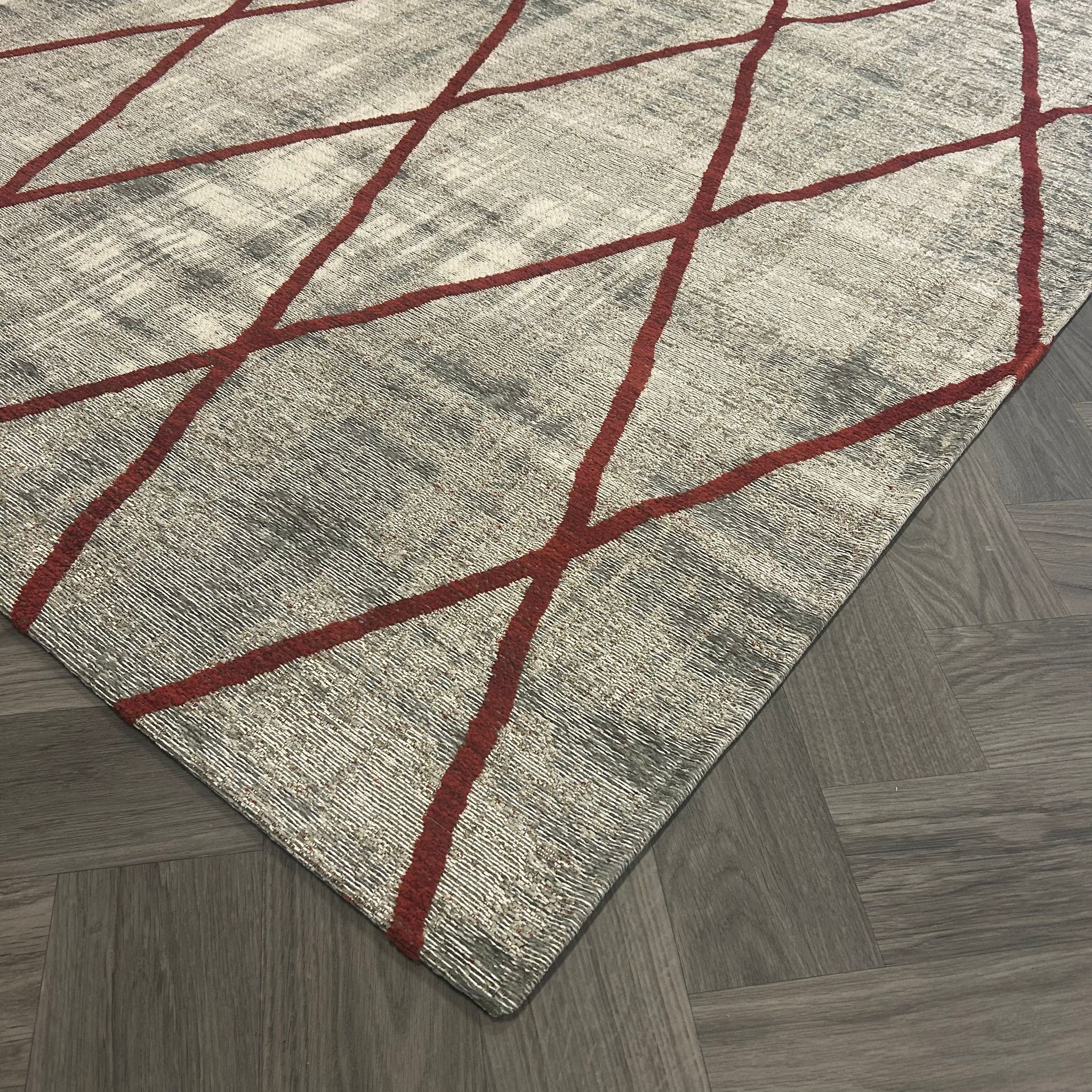 Brinker Carpets Cross Silver/Red Vloerkleed - 200x300cm - aanzicht 3 - Vloerkleden Koning