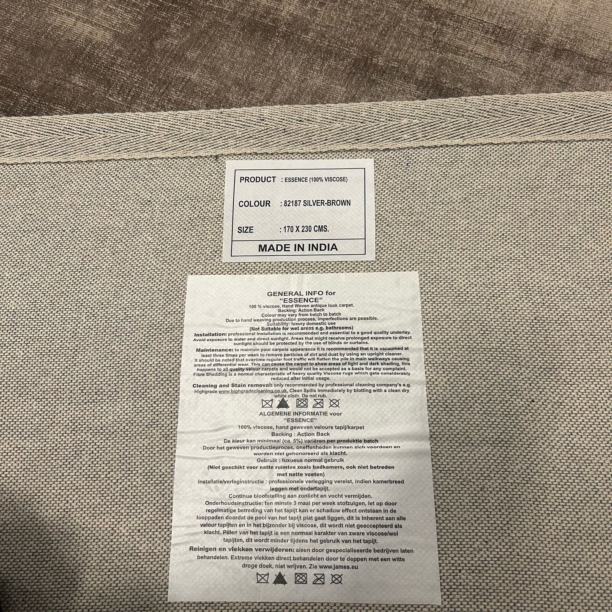 Brinker Carpets Essence Silver Brown Vloerkleed - 170x230cm - aanzicht 5 - Vloerkleden Koning