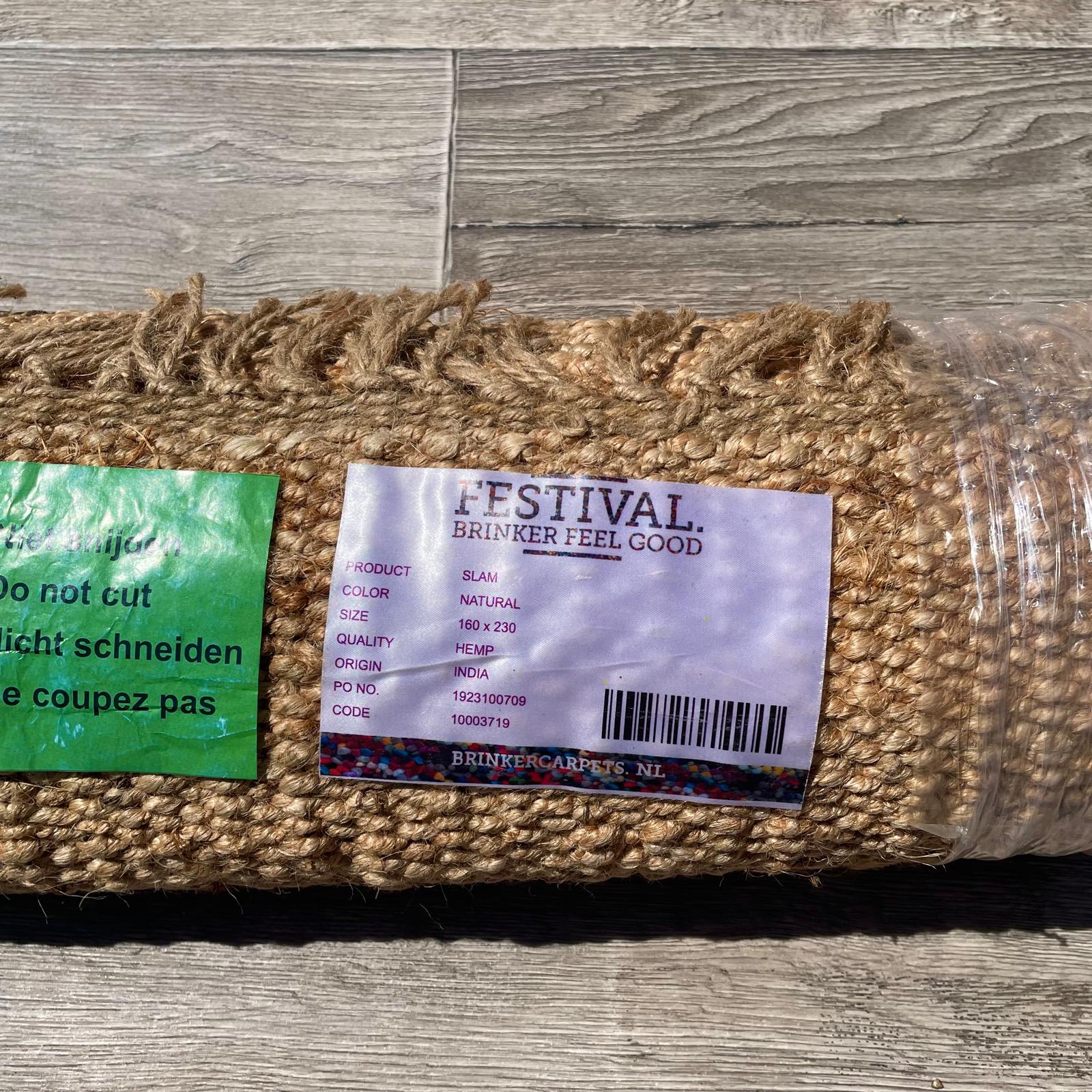 Brinker Carpets Festival Jute Slam Natural Vloerkleed - 160x230cm - Vloerkleden Koning