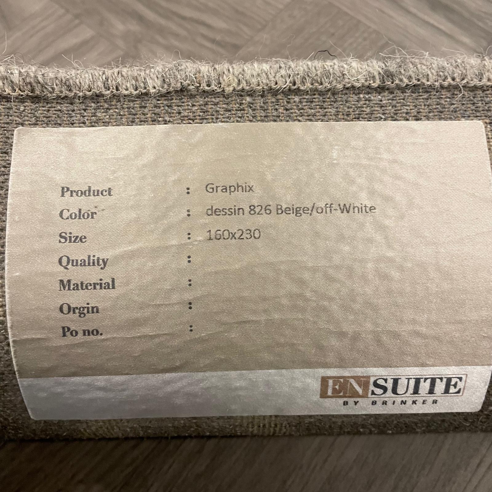 Brinker Carpets Graphix Dessin 826 Beige Off White Vloerkleed - 160x230cm - Vloerkleden Koning