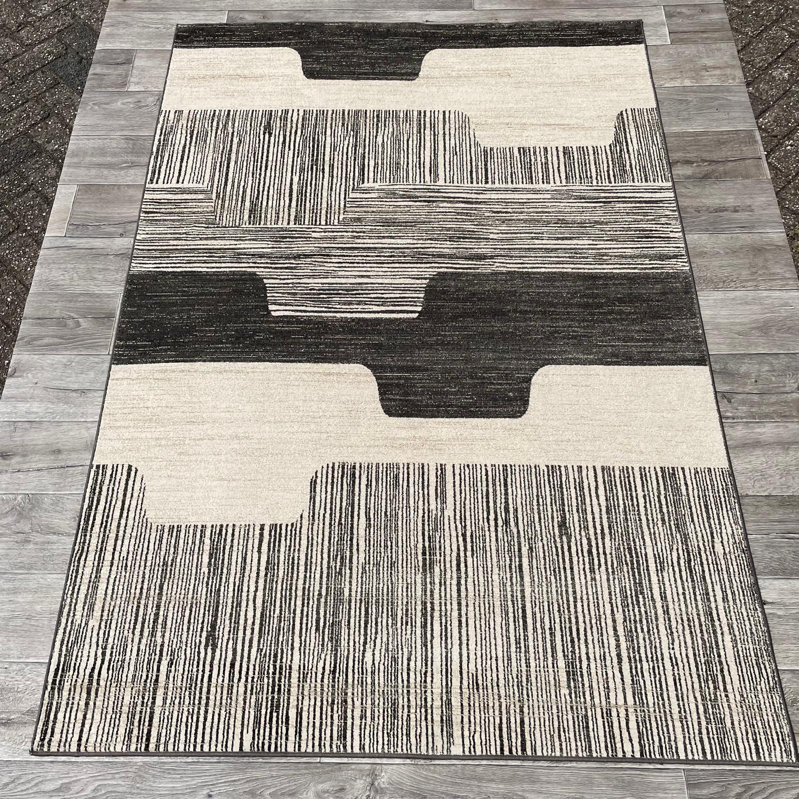 Brinker Carpets Lustrous 922 Black White Vloerkleed - 160x230cm - Vloerkleden Koning