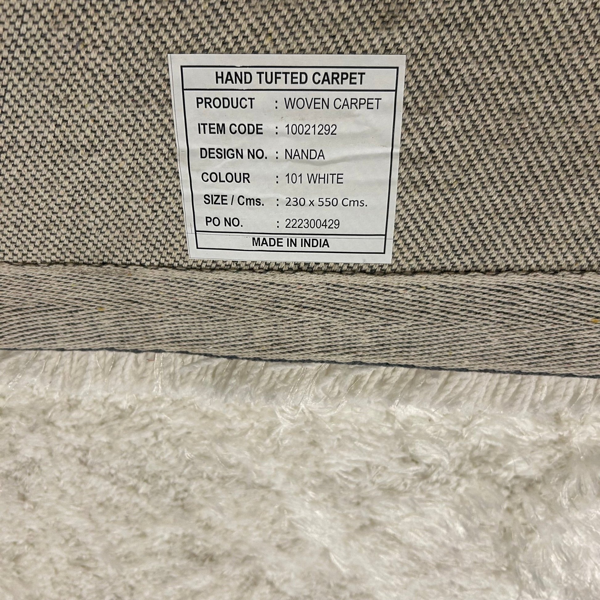 Brinker Carpets Nanda 101 White Vloerkleed - 230x550cm - Vloerkleden Koning