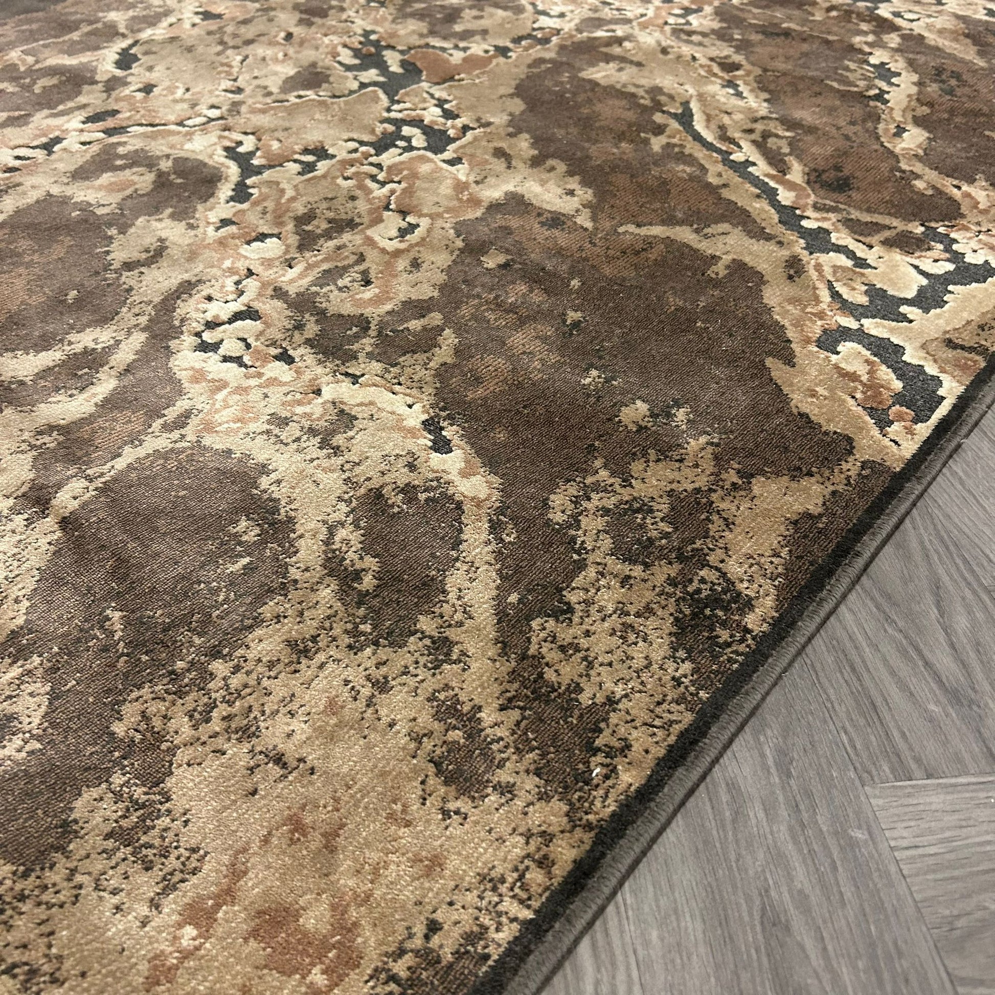 Brinker Carpets Onyx Dessin 884 Brown Black Vloerkleed - 200x300cm - Vloerkleden Koning