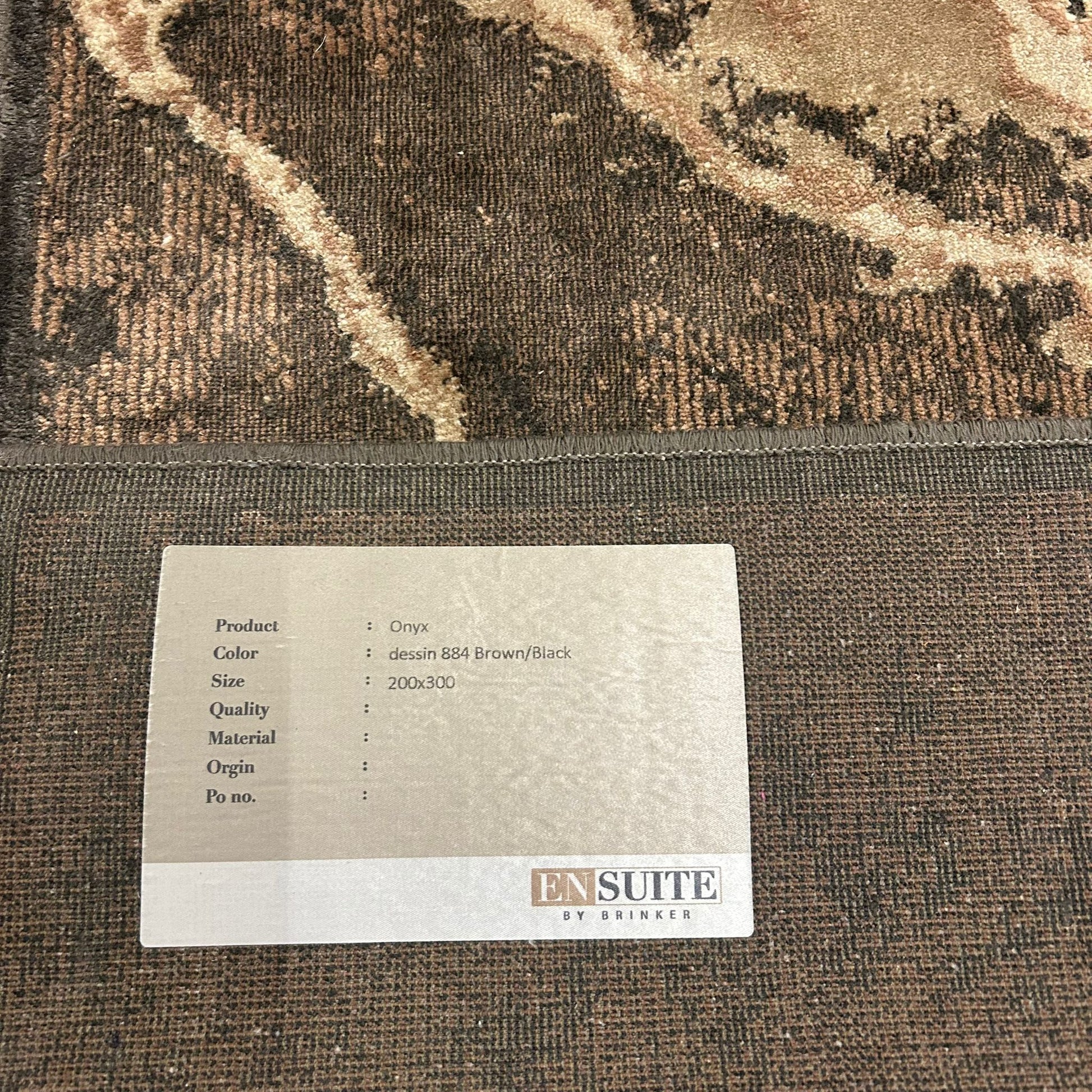 Brinker Carpets Onyx Dessin 884 Brown Black Vloerkleed - 200x300cm - Vloerkleden Koning