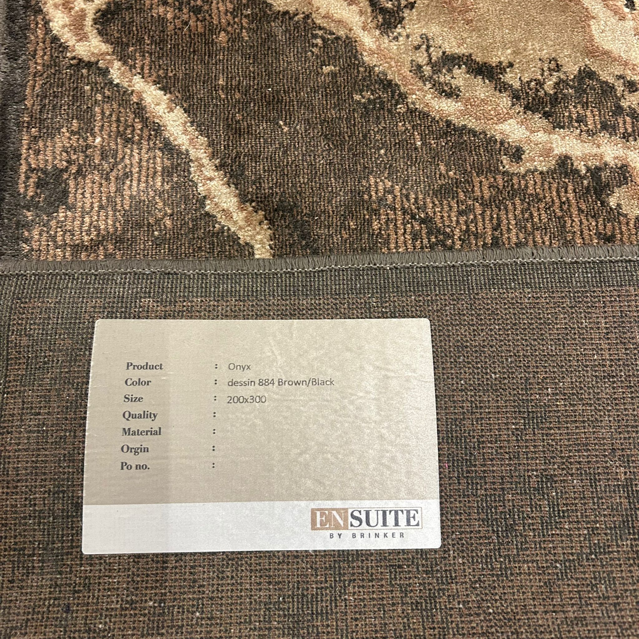 Brinker Carpets Onyx Dessin 884 Brown Black Vloerkleed - 200x300cm - Vloerkleden Koning