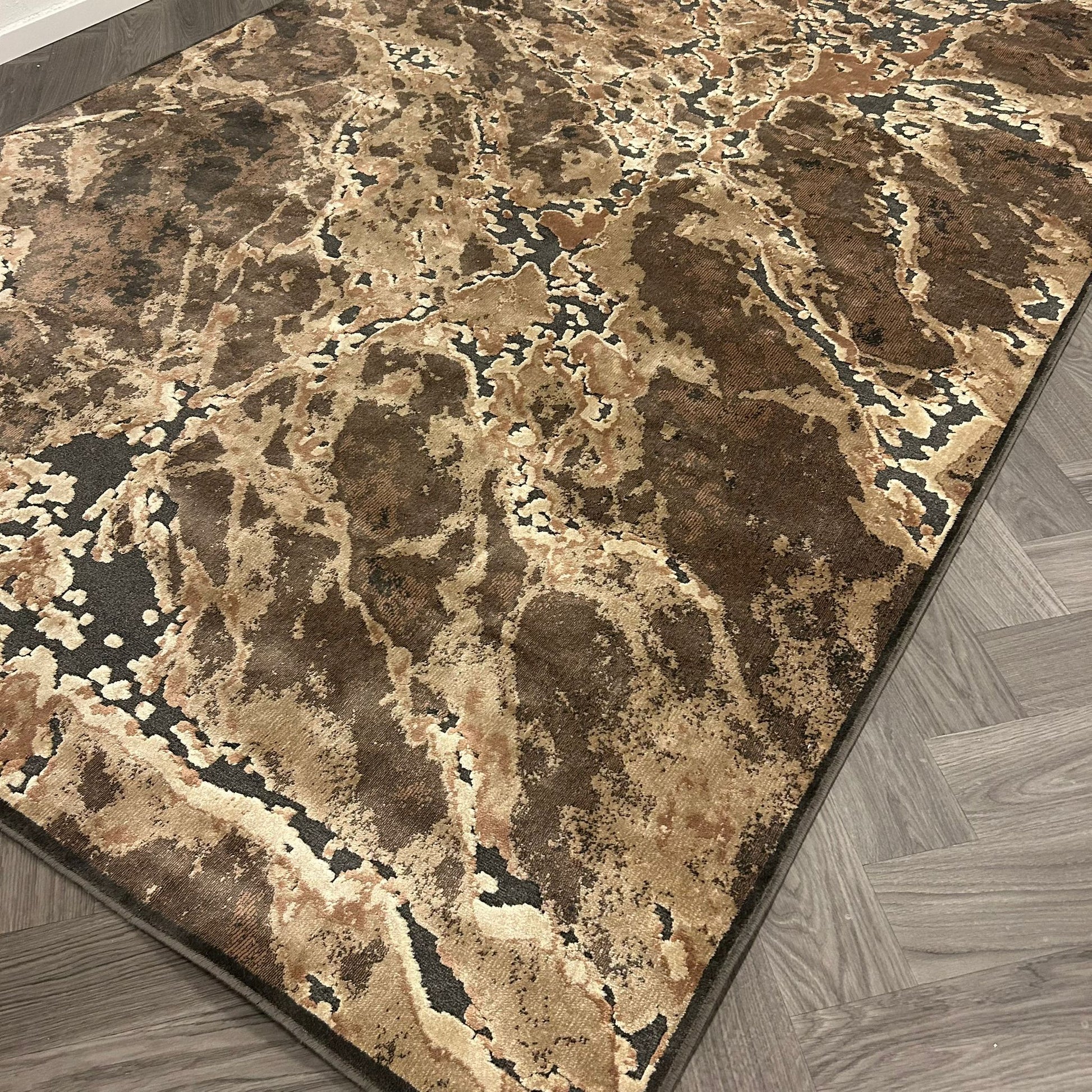 Brinker Carpets Onyx Dessin 884 Brown Black Vloerkleed - 200x300cm - Vloerkleden Koning