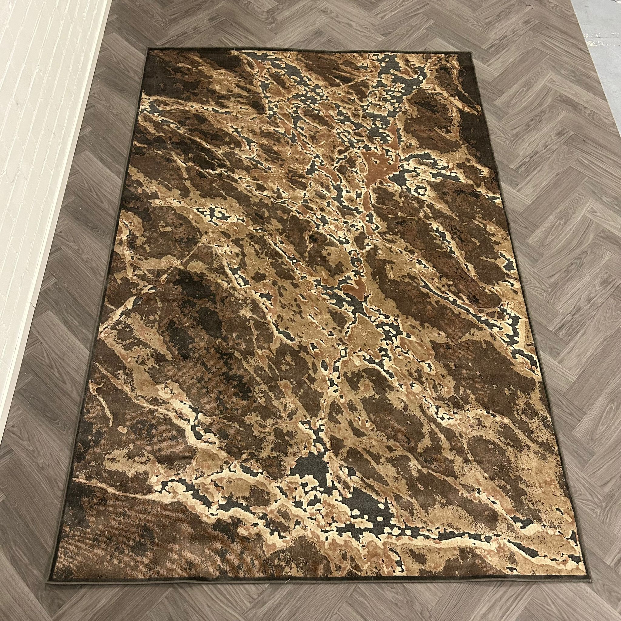 Brinker Carpets Onyx Dessin 884 Brown Black Vloerkleed - 200x300cm - Vloerkleden Koning