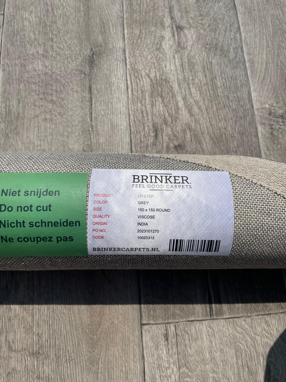 Brinker Carpets Oyster Grey Rond Vloerkleed - 150x150cm - Vloerkleden Koning