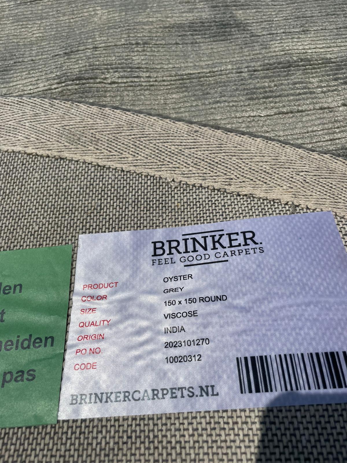 Brinker Carpets Oyster Grey Rond Vloerkleed - 150x150cm - Vloerkleden Koning