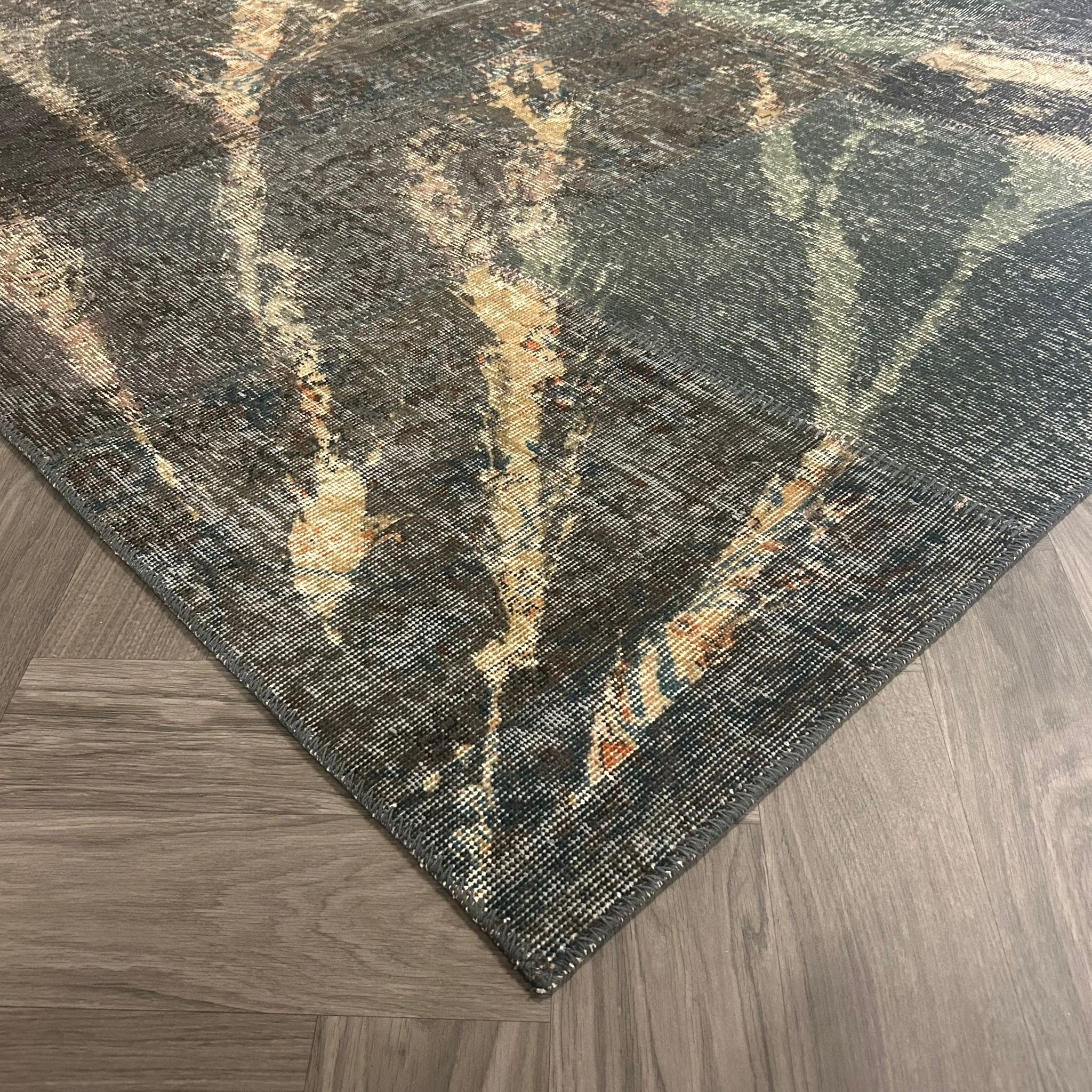 Brinker Carpets Patchwork Dark Green Splash Vloerkleed - 250x300cm - Vloerkleden Koning