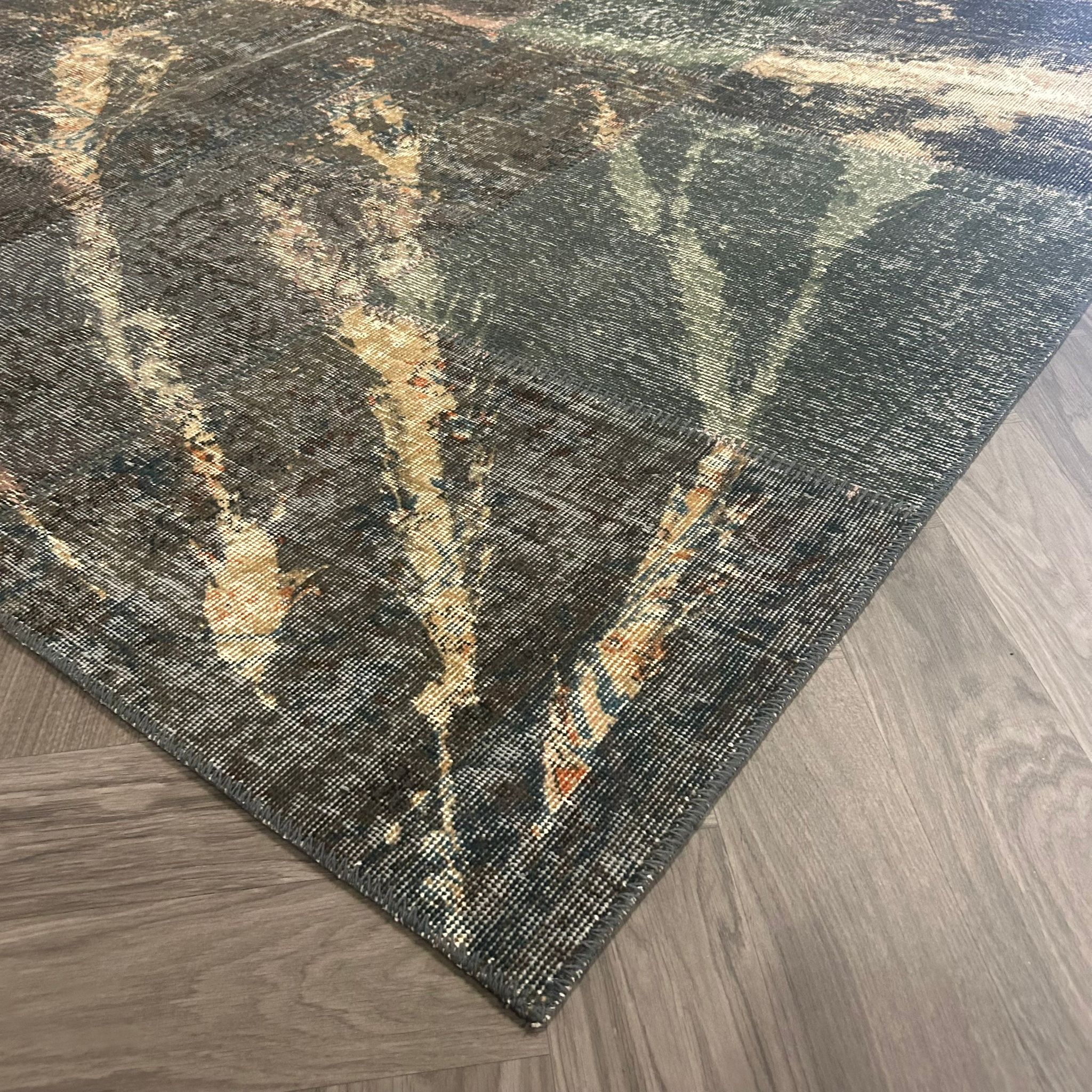 Brinker Carpets Patchwork Dark Green Splash Vloerkleed - 250x300cm - Vloerkleden Koning