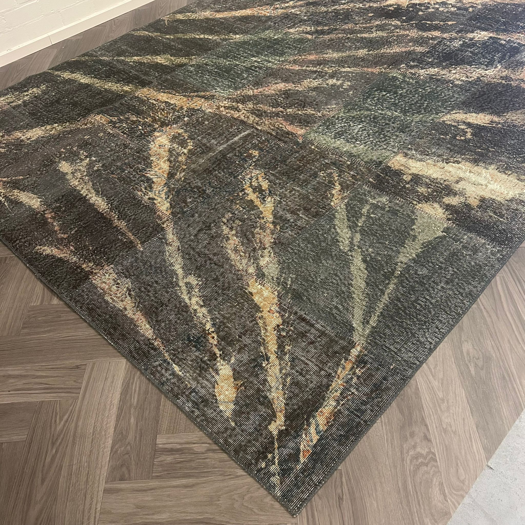 Brinker Carpets Patchwork Dark Green Splash Vloerkleed - 250x300cm - Vloerkleden Koning