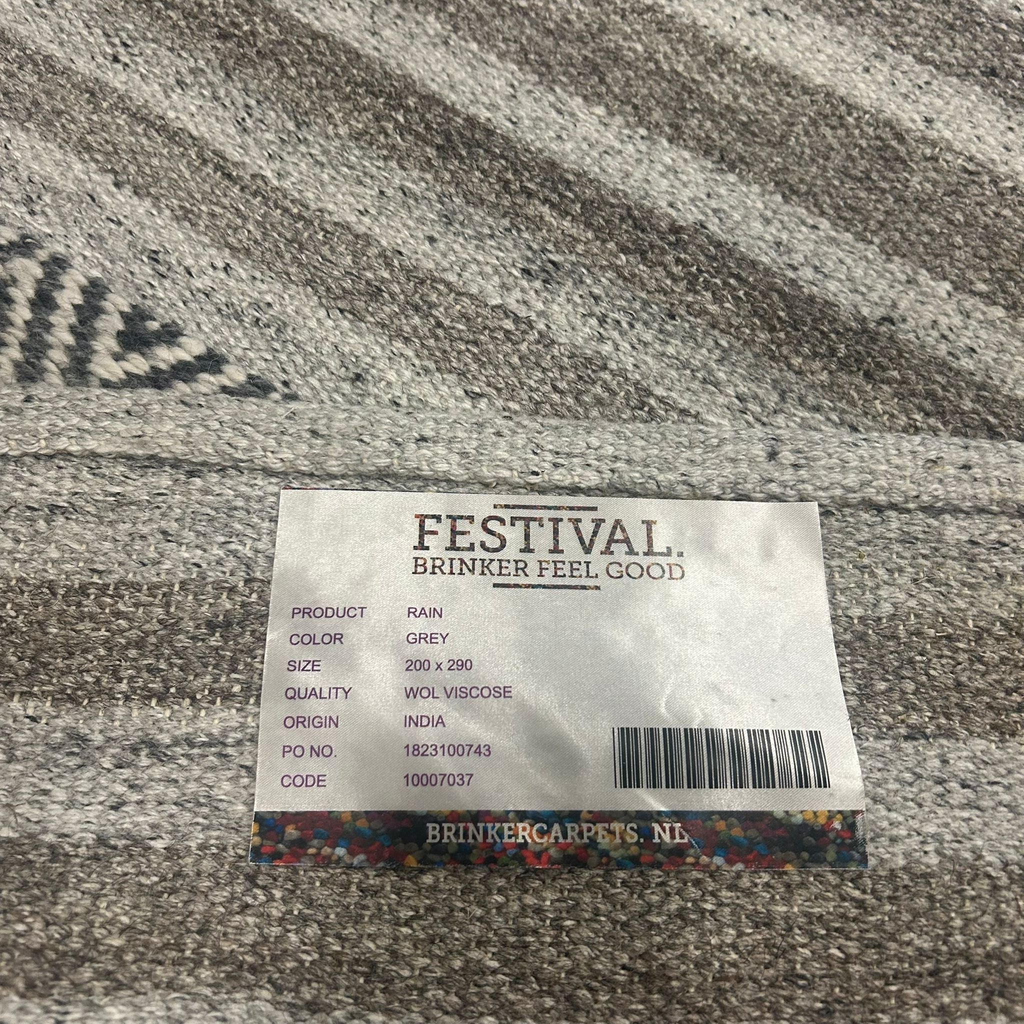 Brinker Carpets Rain Grey Vloerkleed - 200x290cm - Vloerkleden Koning