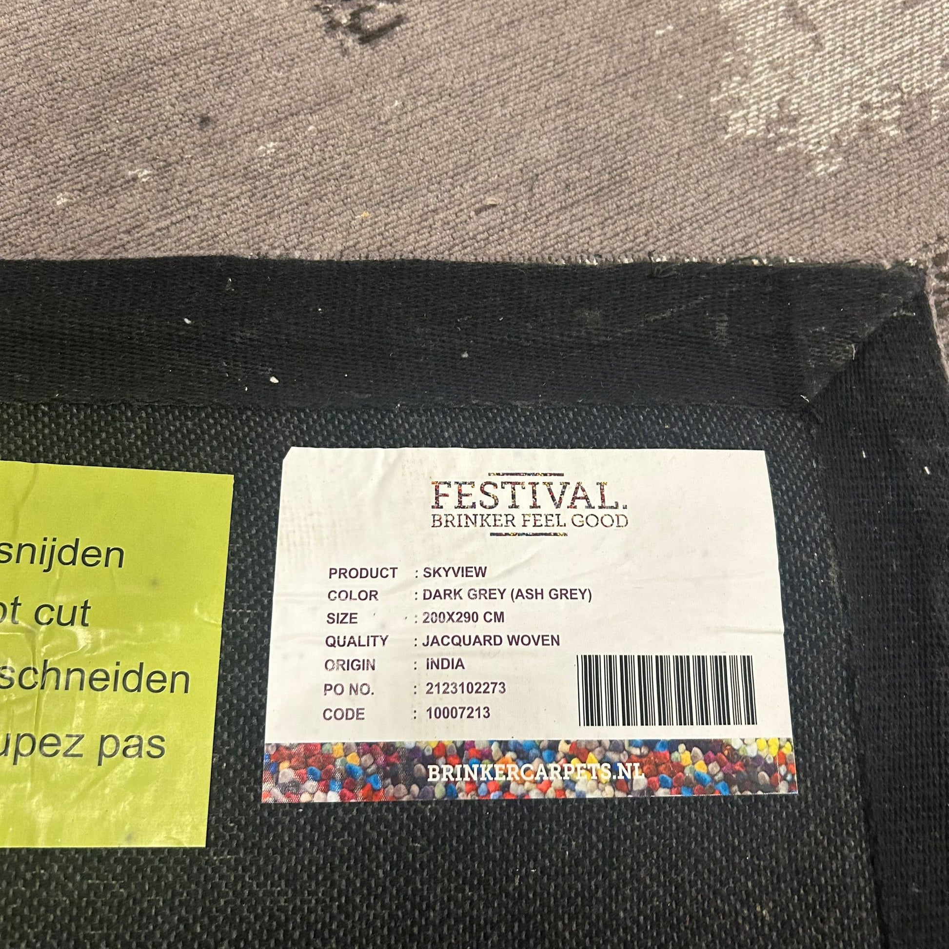 Brinker Carpets Skyview Dark Grey Vloerkleed - 200x290cm - Vloerkleden Koning