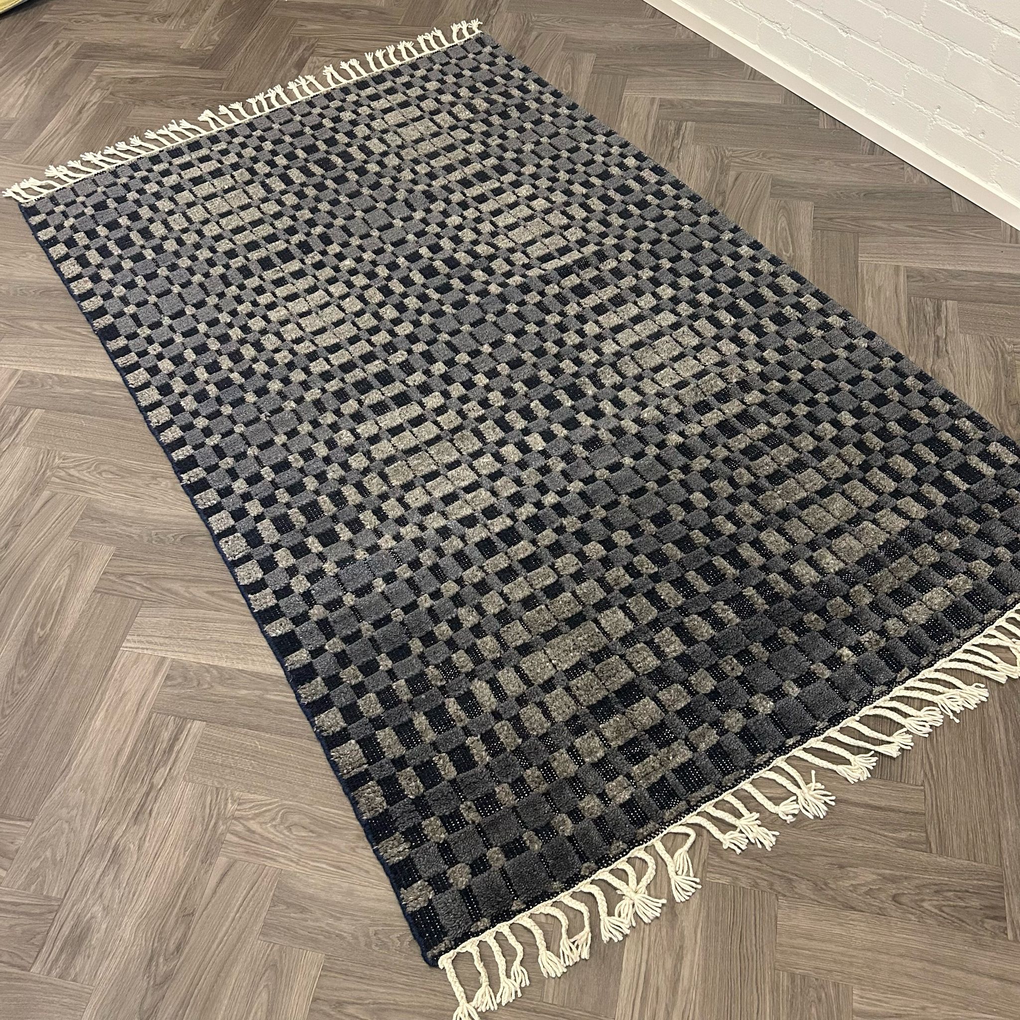 Brinker Carpets Square Navy Wool Vloerkleed - 160x250cm - Vloerkleden Koning