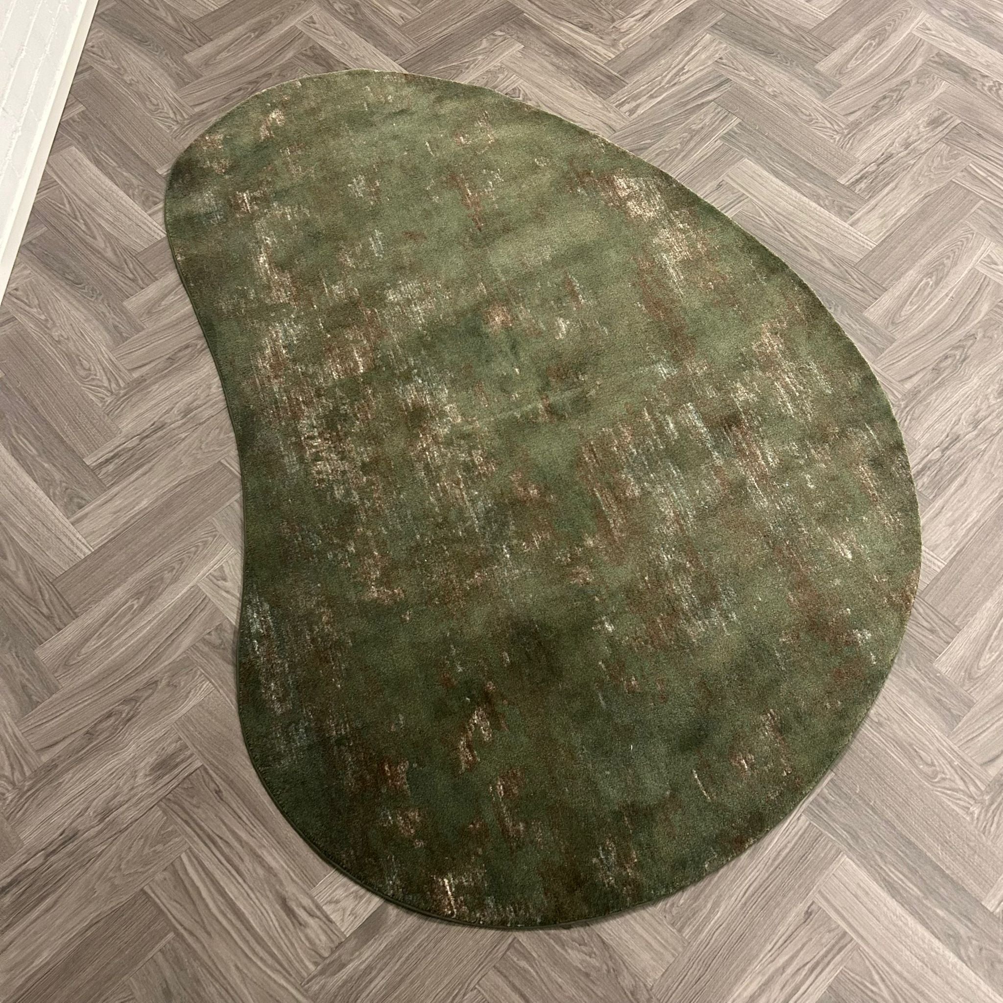 Brinker Carpets Uni Dark Green Nature Vloerkleed - 185x195cm - Vloerkleden Koning