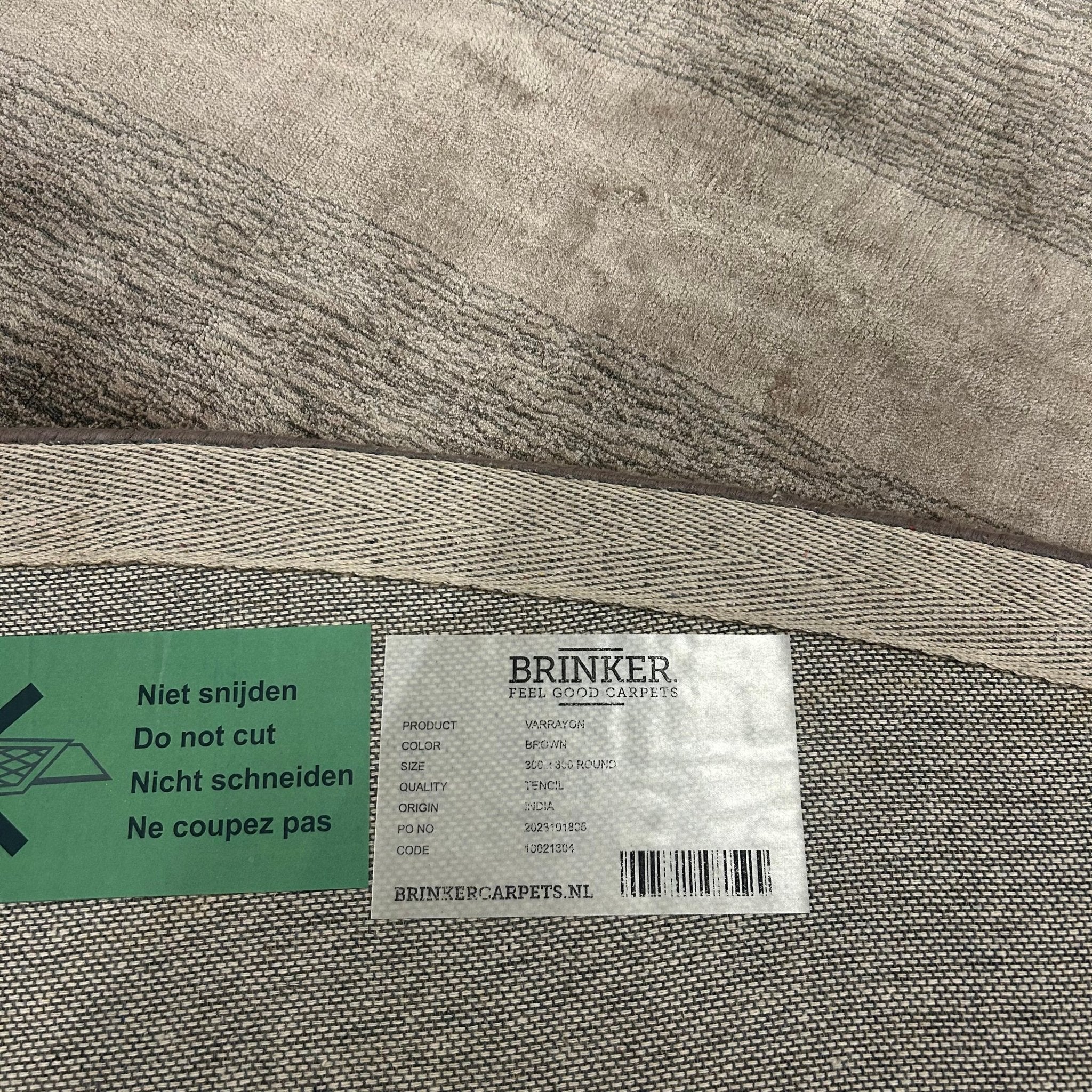 Brinker Carpets Varrayon Brown Vloerkleed - 300x300cm - Vloerkleden Koning