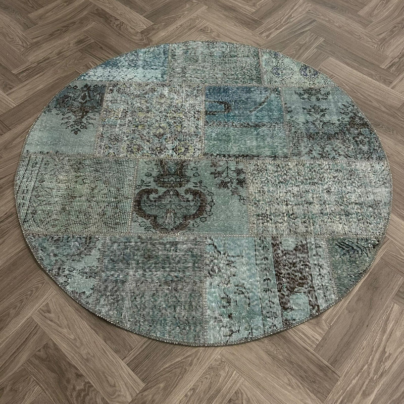 Brinker Carpets Vintage Light Blue Vloerkleed - 170x170cm - aanzicht 1 - Vloerkleden Koning