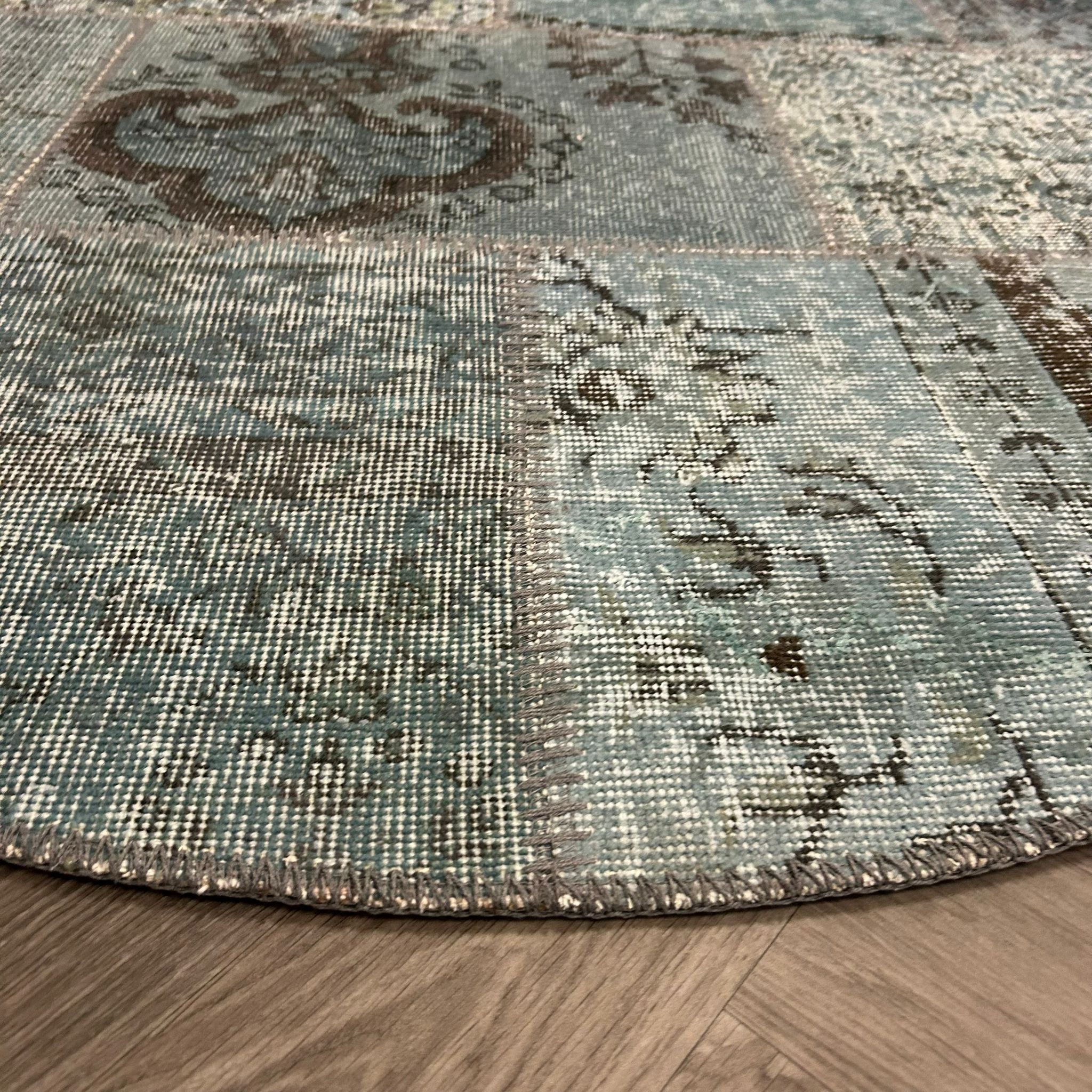 Brinker Carpets Vintage Light Blue Vloerkleed - 170x170cm - aanzicht 2 - Vloerkleden Koning