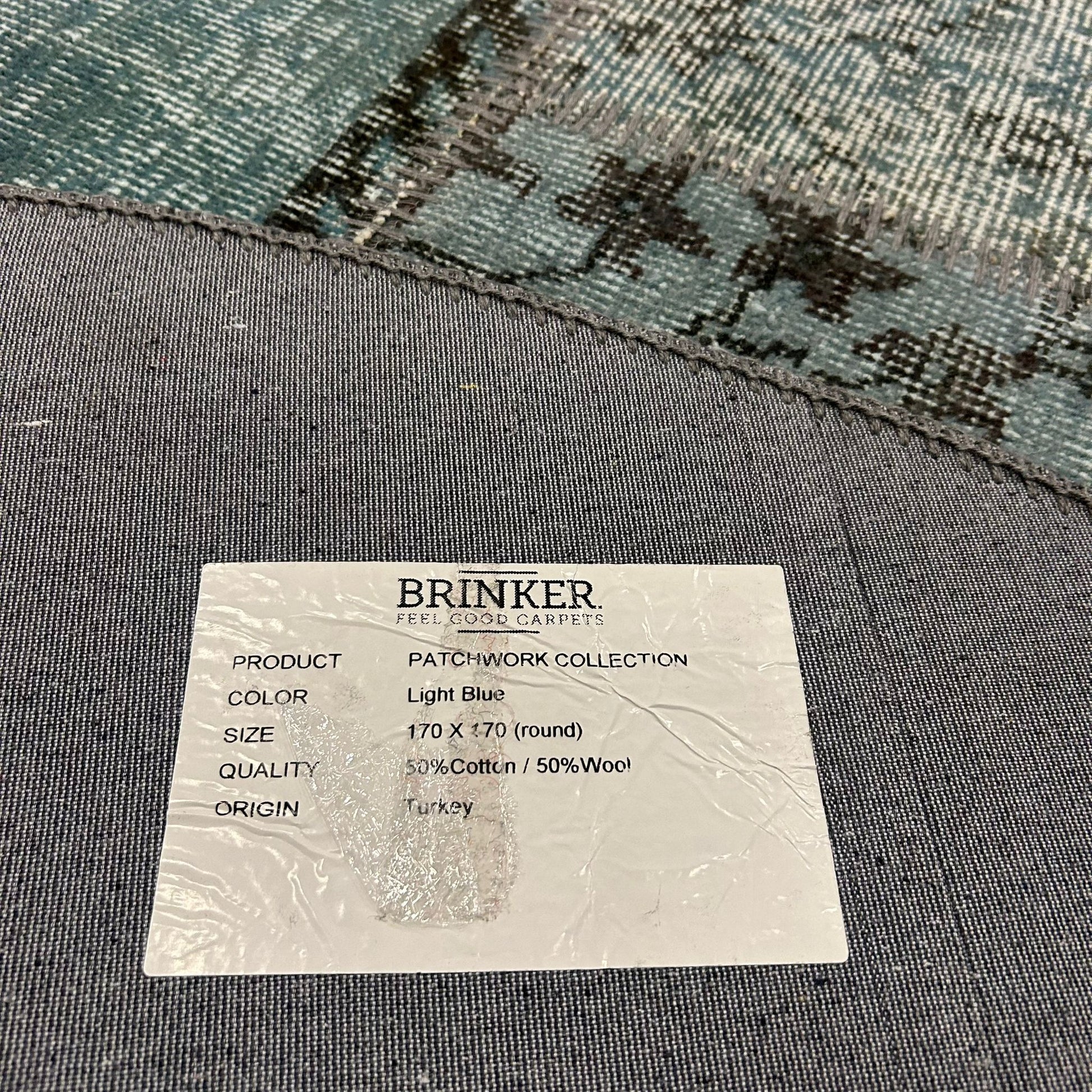 Brinker Carpets Vintage Light Blue Vloerkleed - 170x170cm - aanzicht 4 - Vloerkleden Koning