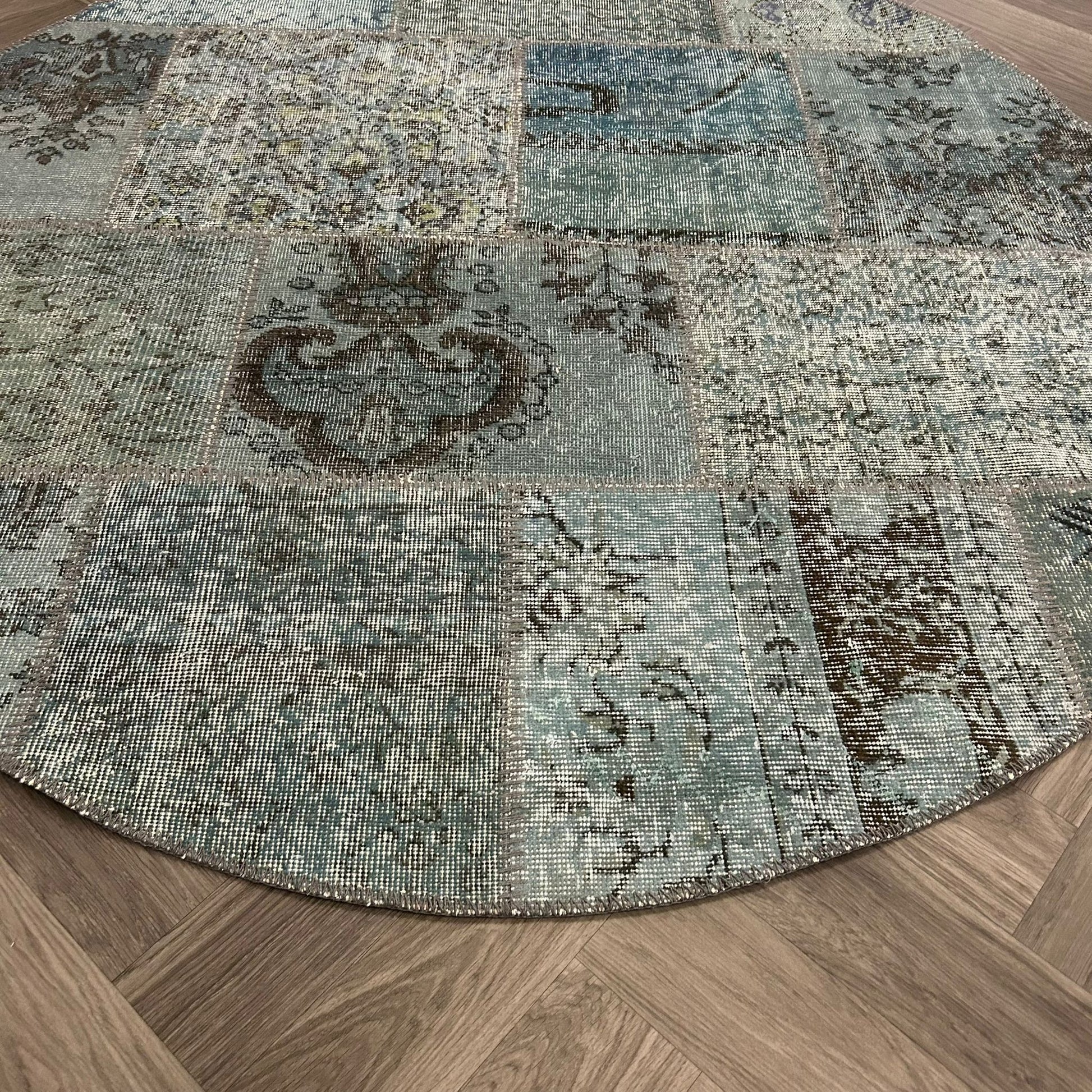 Brinker Carpets Vintage Light Blue Vloerkleed - 170x170cm - aanzicht 3 - Vloerkleden Koning
