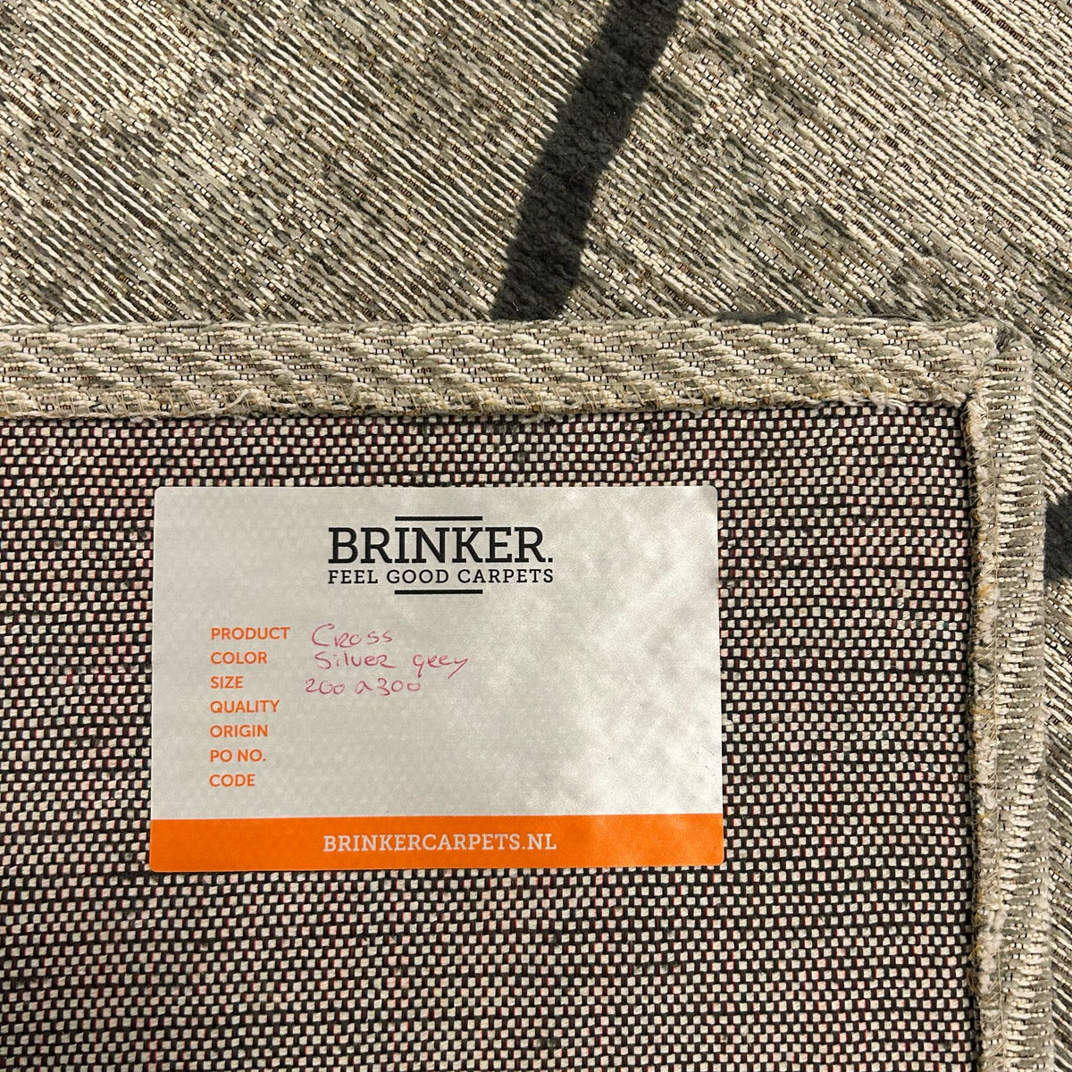 Brinker Cross Silver Grey Vloerkleed - 200x300cm - QF Living