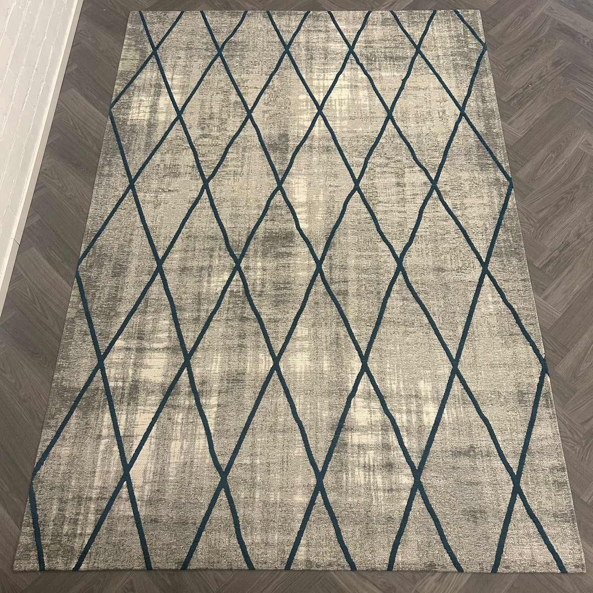Brinker Cross Silver/Blue Vloerkleed - 200x300cm - QF Living