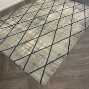 Brinker Cross Silver/Blue Vloerkleed - 240x340cm - QF Living