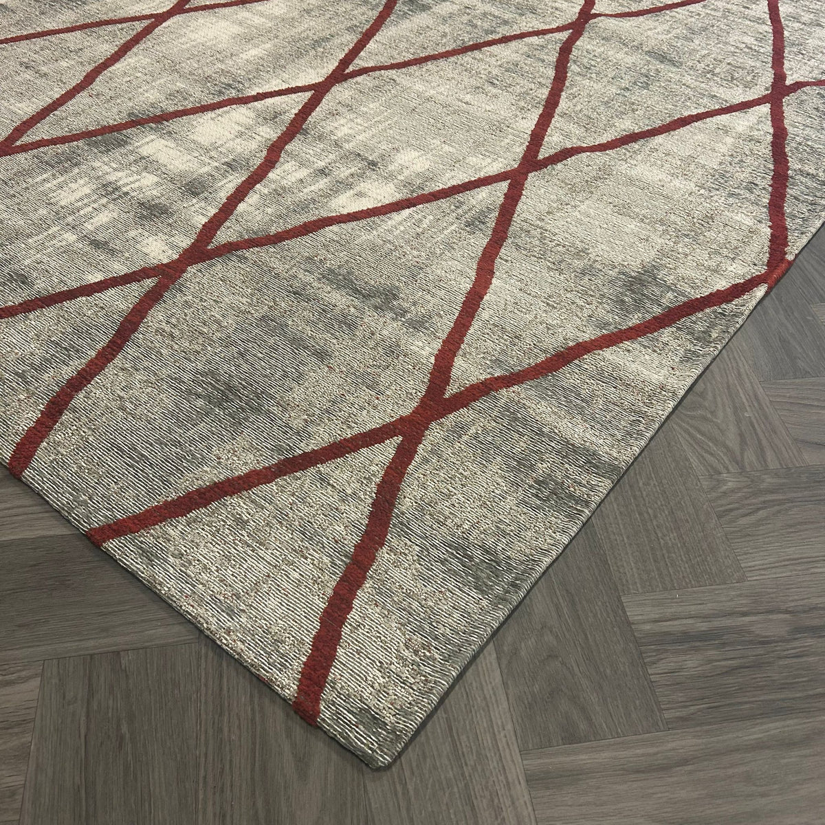 Brinker Cross Silver/Red Vloerkleed - 200x300cm - QF Living