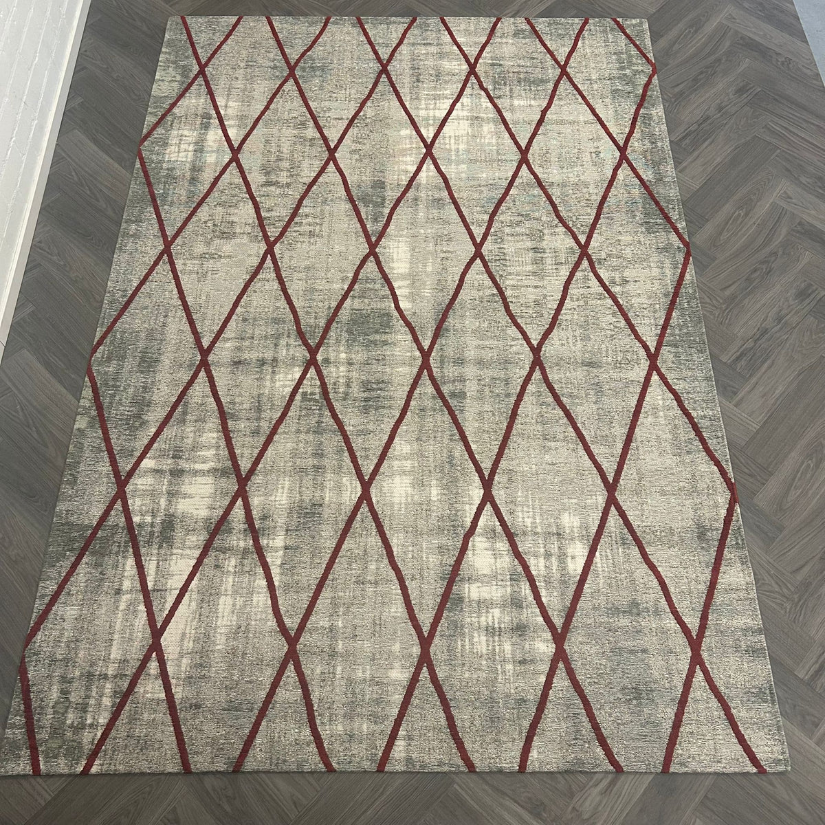 Brinker Cross Silver/Red Vloerkleed - 200x300cm - QF Living