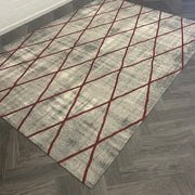 Brinker Cross Silver/Red Vloerkleed - 240x340cm - QF Living