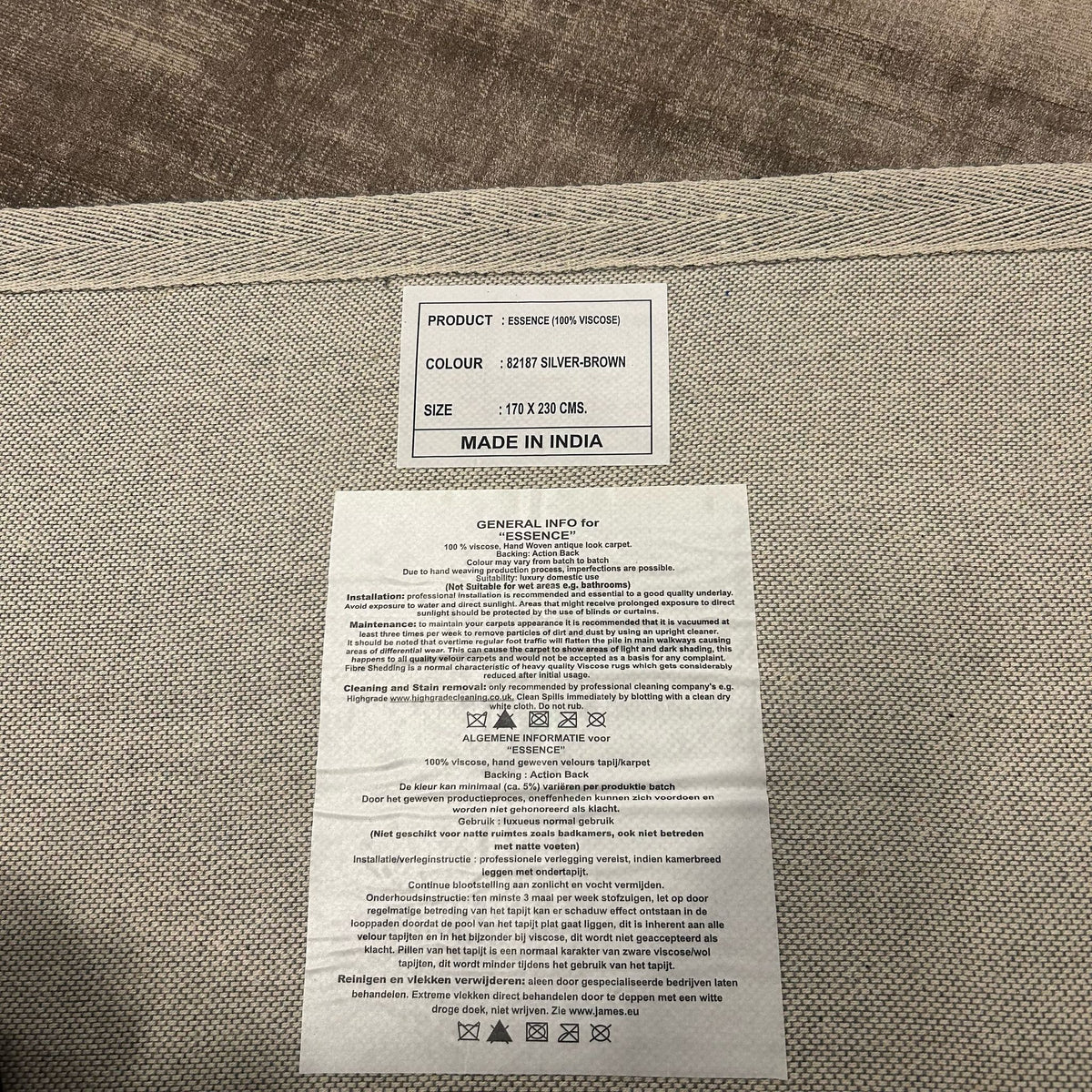 Brinker Essence Silver Brown Vloerkleed - 170x230cm - QF Living