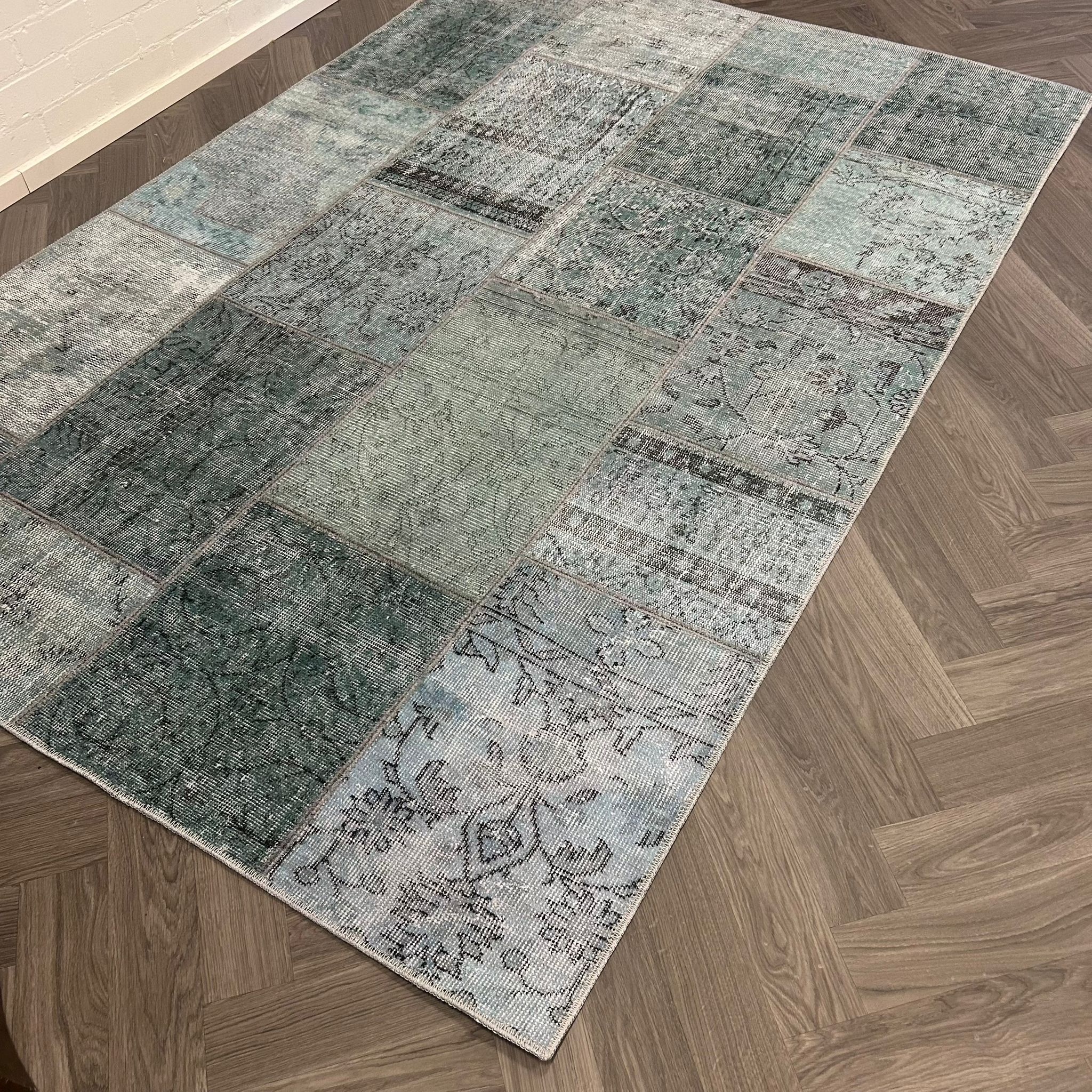 Brinker Estate Patchwork Green/Blue - 190x290cm - QF Living