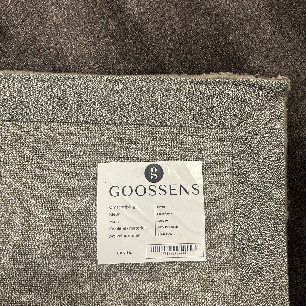 Brinker Goossens Ferron Donkerbruin Vloerkleed - 170x230cm - QF Living