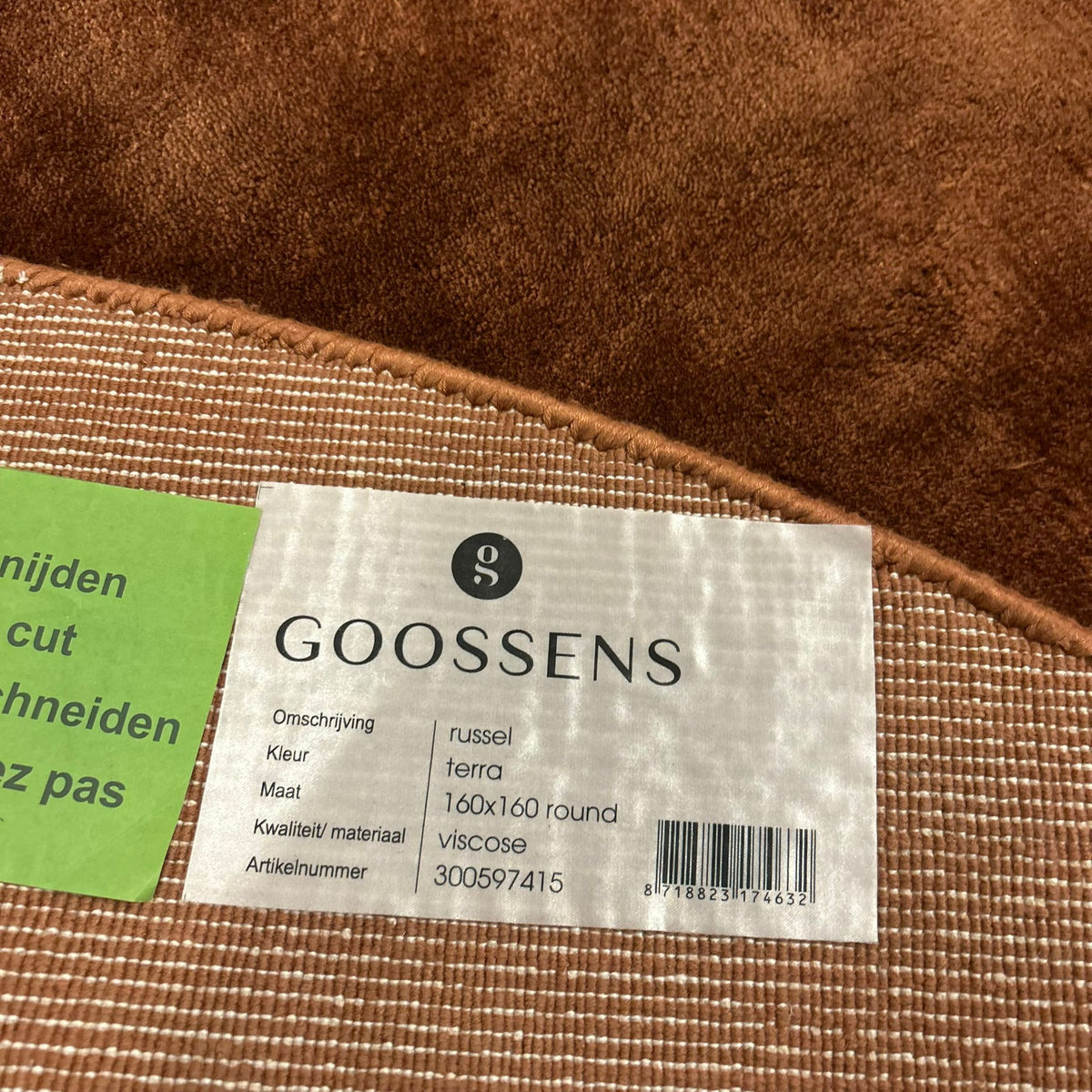 Brinker Goossens Russel Terra Vloerkleed - 160x160cm - QF Living