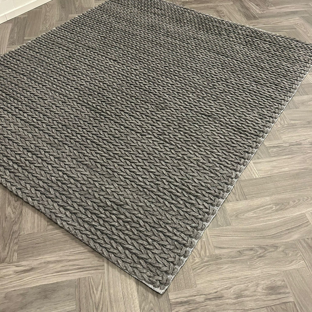 Brinker Kabel Antracite/Melé Vloerkleed - 190x220cm - QF Living