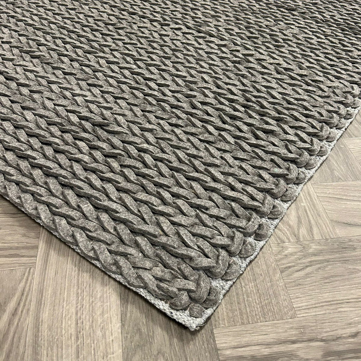 Brinker Kabel Antracite/Melé Vloerkleed - 190x220cm - QF Living