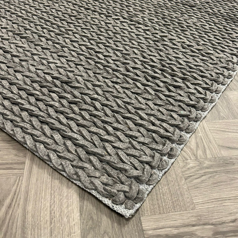 Brinker Kabel Antracite/Melé Vloerkleed - 190x220cm - QF Living