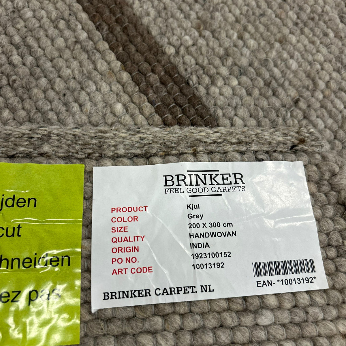 Brinker Kjul Grey Vloerkleed - 200x300cm - QF Living