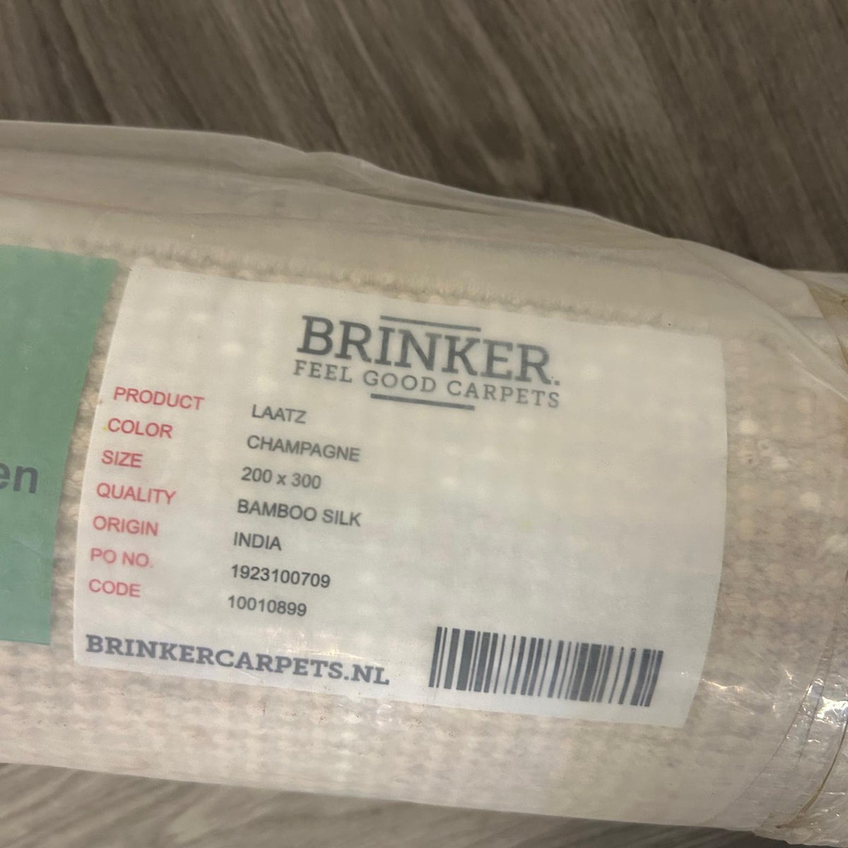 Brinker Laatz Champagne Vloerkleed - 200x300cm - QF Living