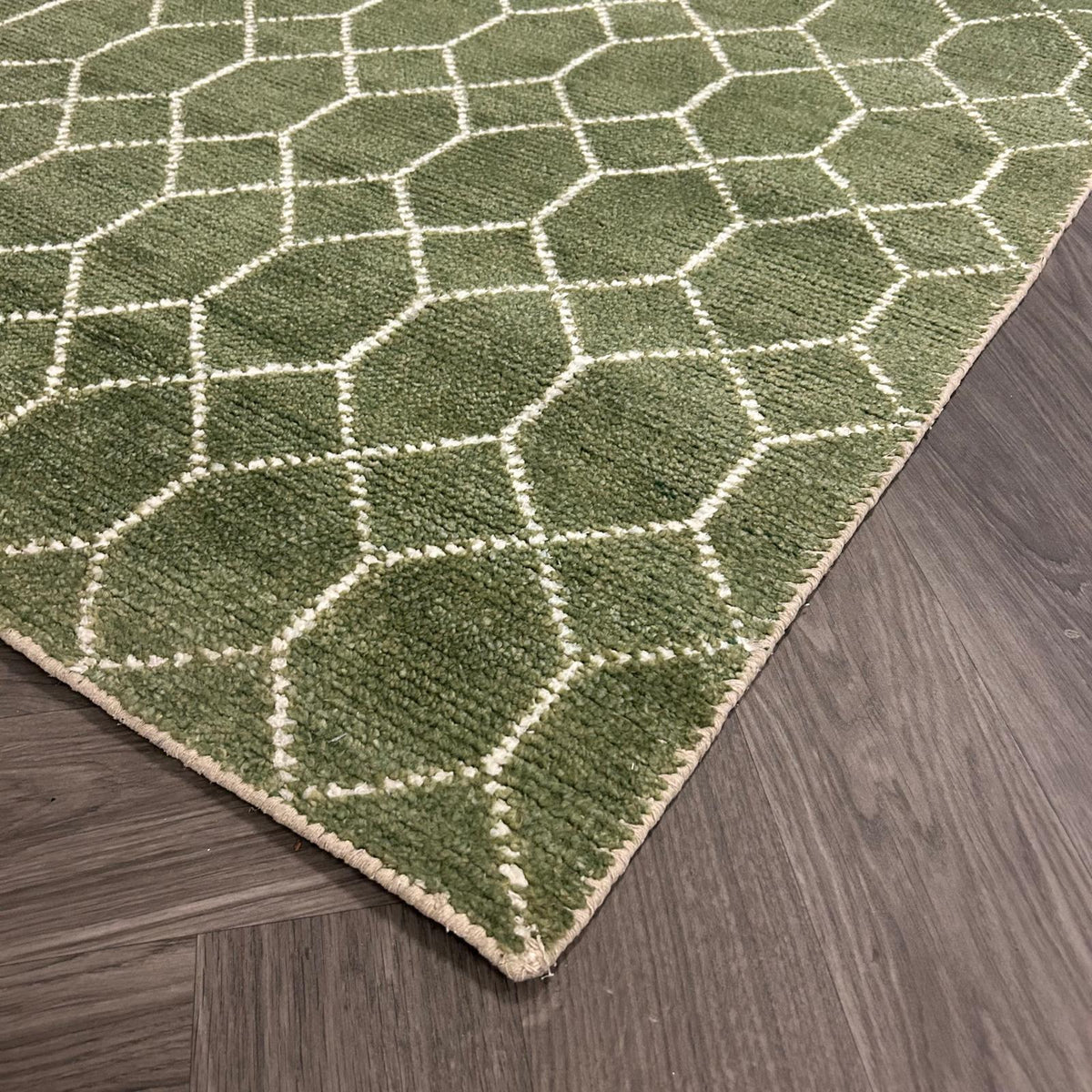 Brinker Laatz Green Vloerkleed - 240x340cm - QF Living