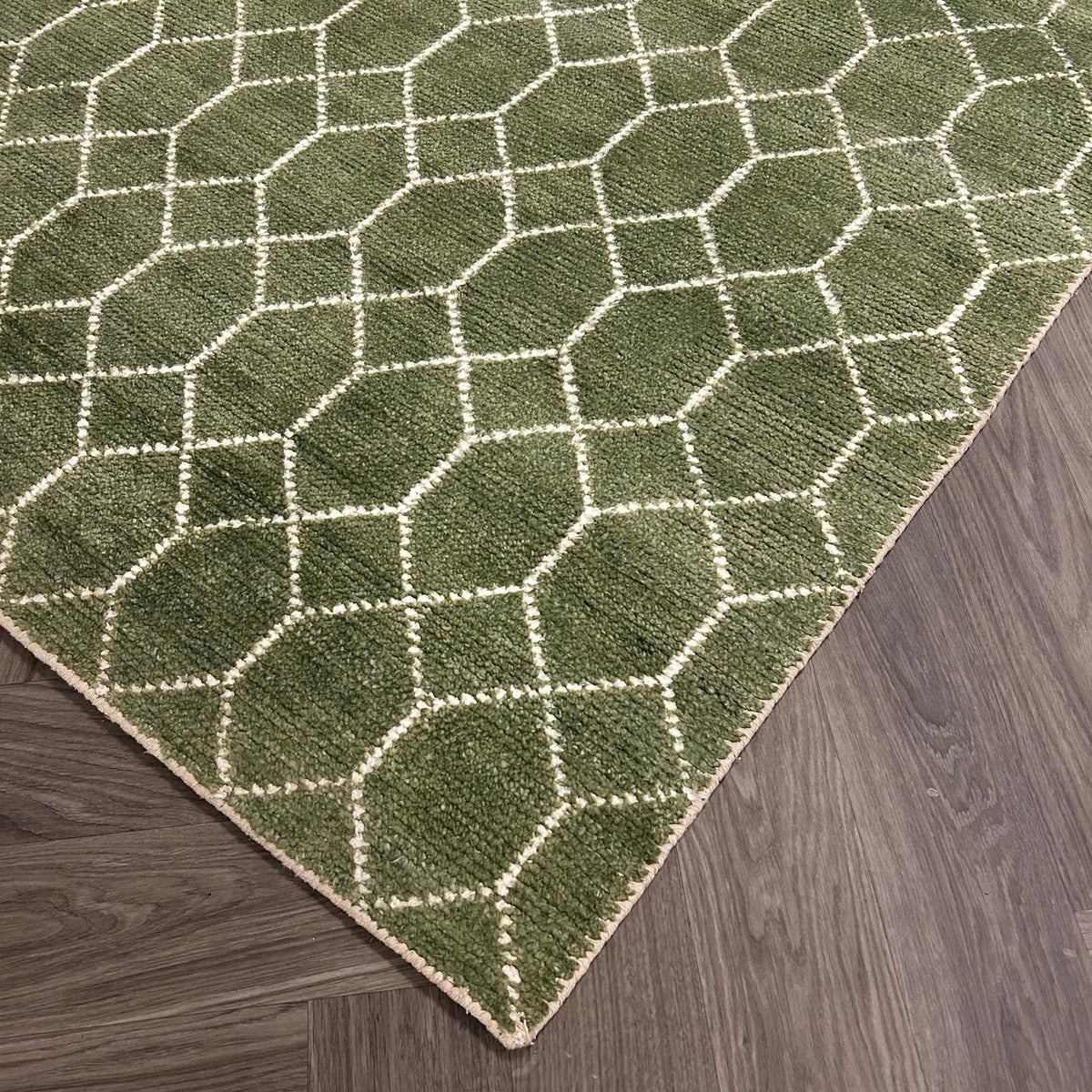 Brinker Laatz Green Vloerkleed - 240x340cm - QF Living