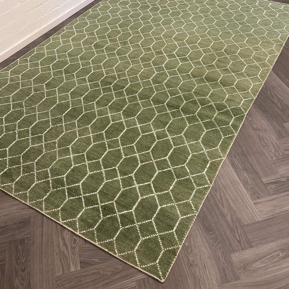 Brinker Laatz Green Vloerkleed - 240x340cm - QF Living