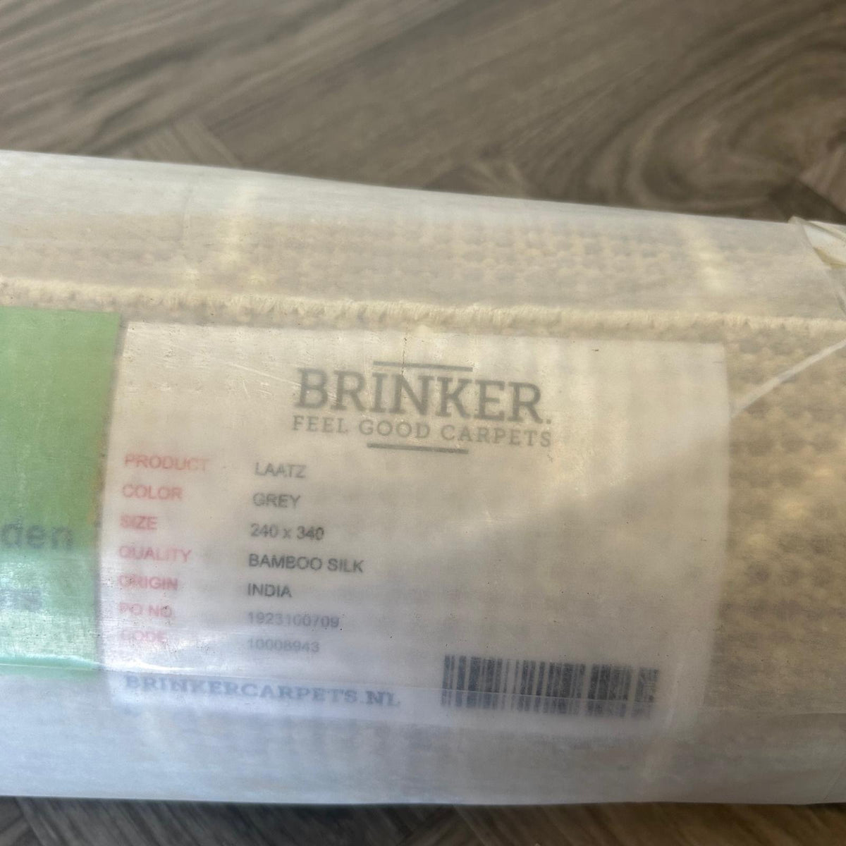 Brinker Laatz Grey Vloerkleed - 240x340cm - QF Living