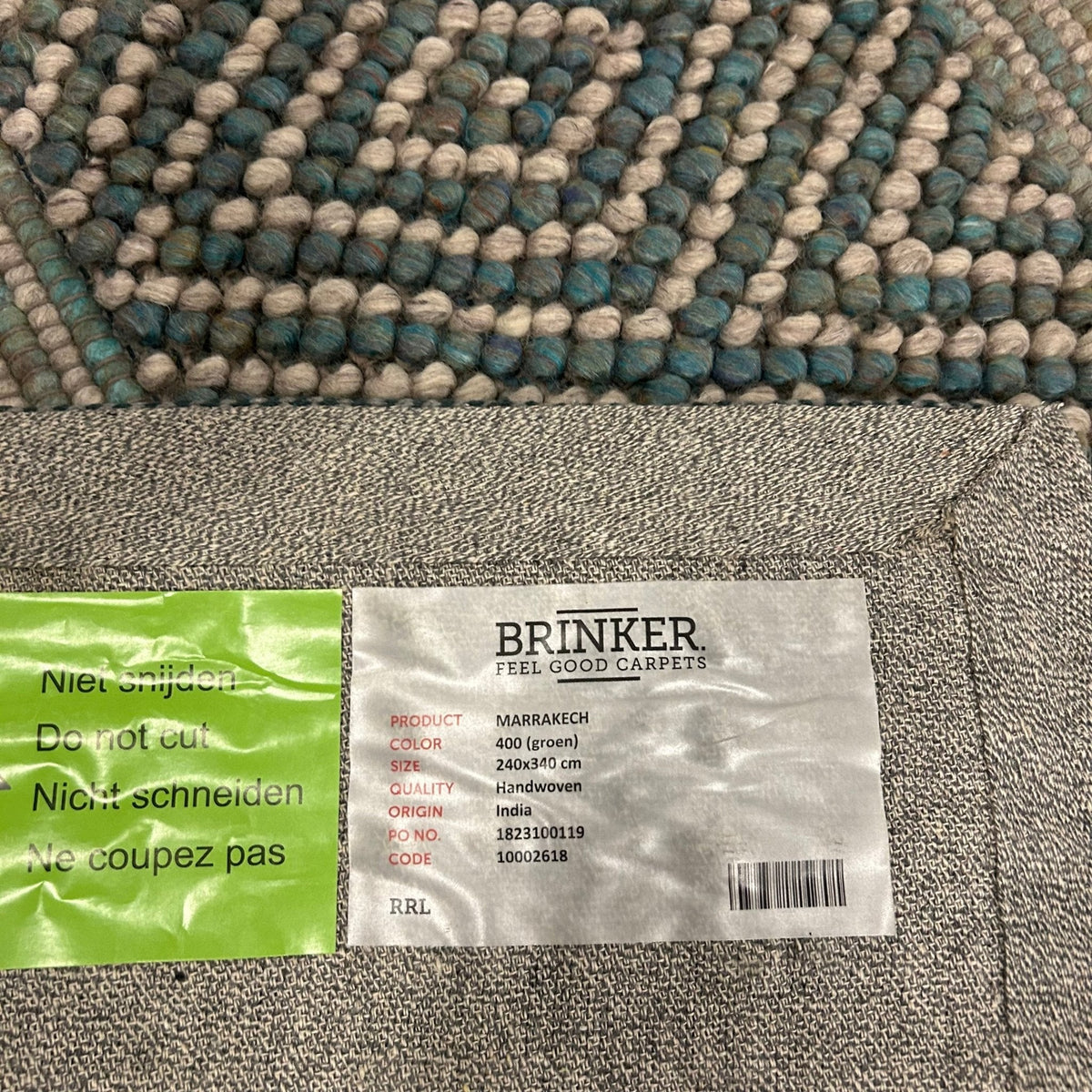 Brinker Marrakech 400 (groen) Vloerkleed - 240x340cm - QF Living