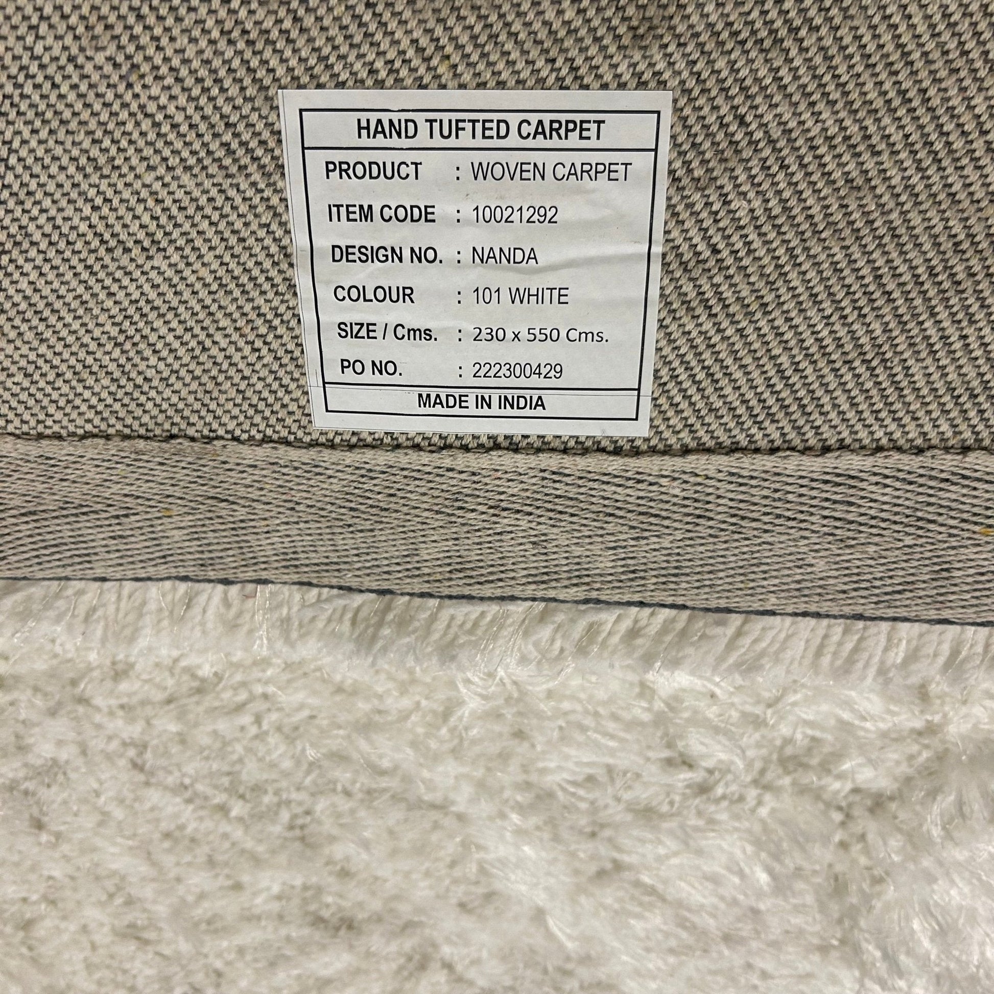 Brinker Nanda 101 White Vloerkleed - 230x550cm - QF Living