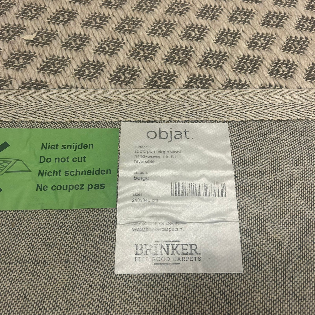 Brinker Objat Beige Vloerkleed - 240x340cm - QF Living