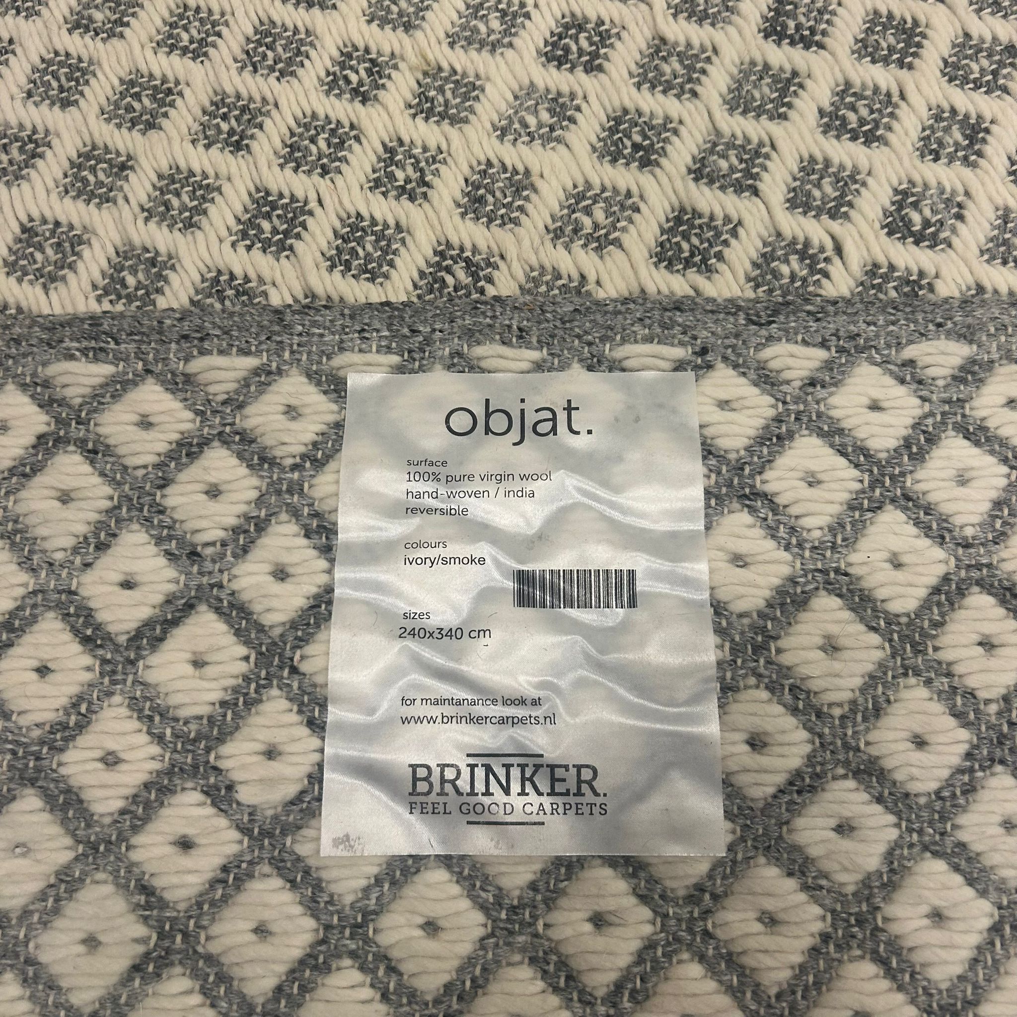 Brinker Objat Ivory/Smoke Vloerkleed - 200x300cm - QF Living